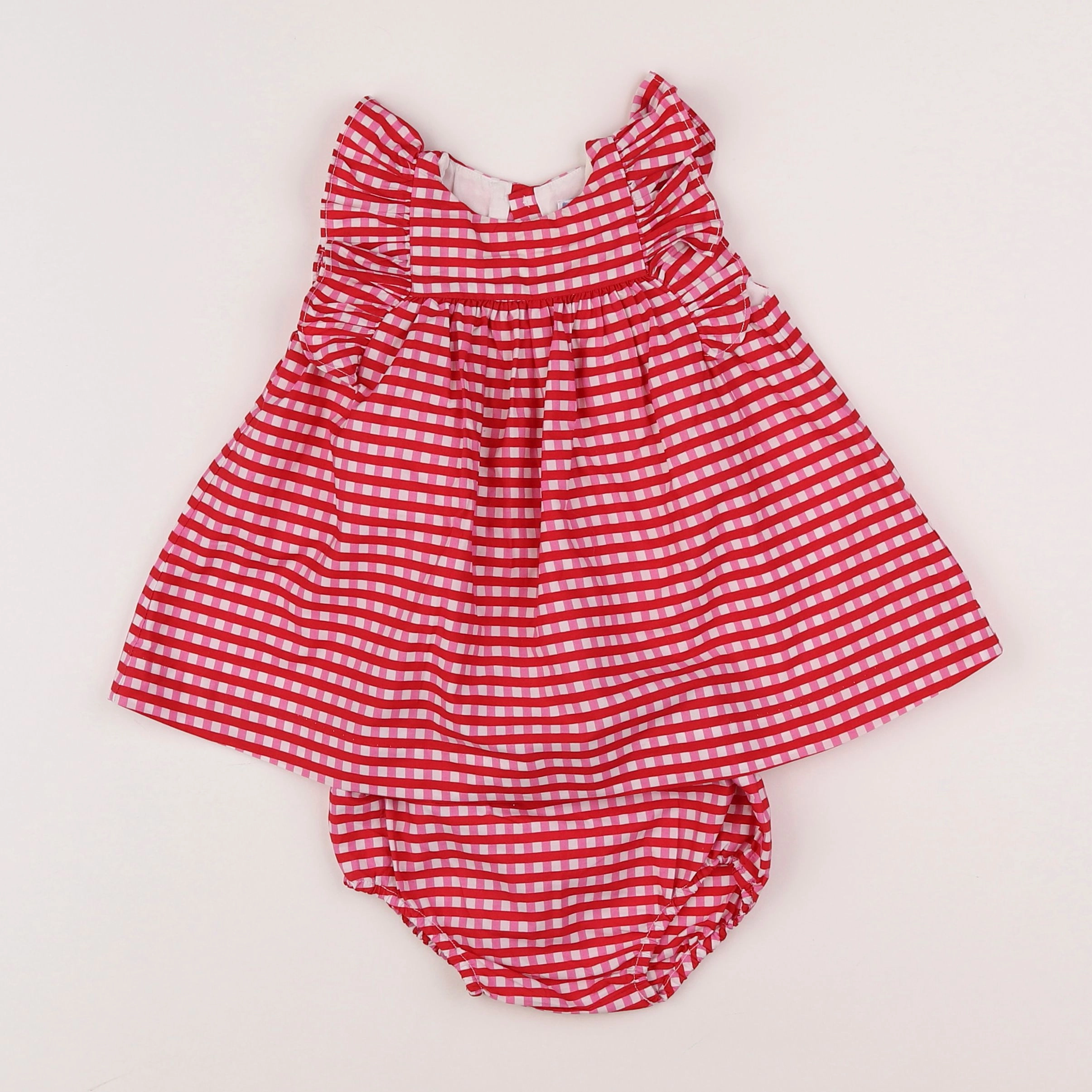 Jacadi - robe blanc, rouge - 6 mois