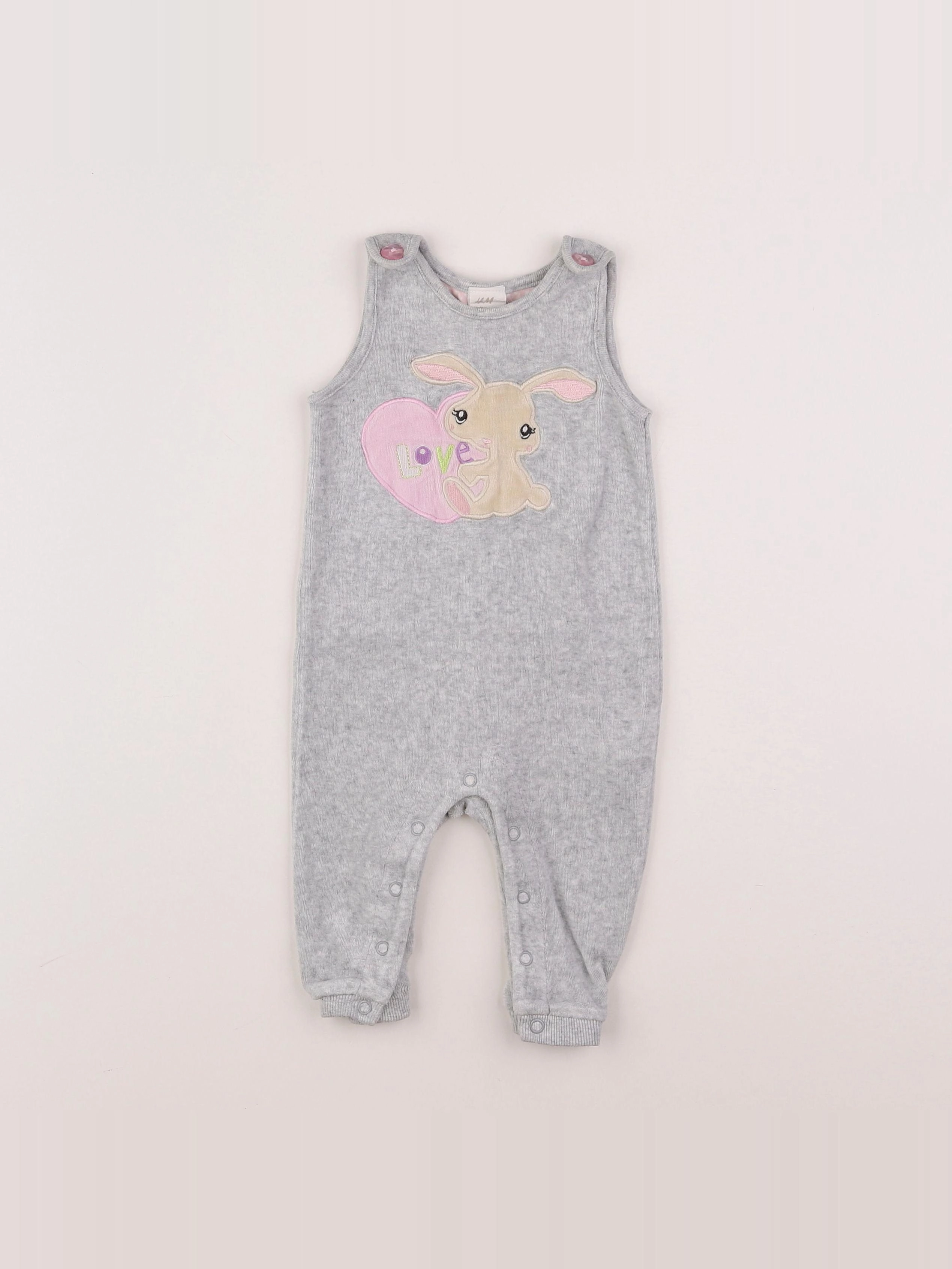 H&M - pyjama velours gris - 3 mois
