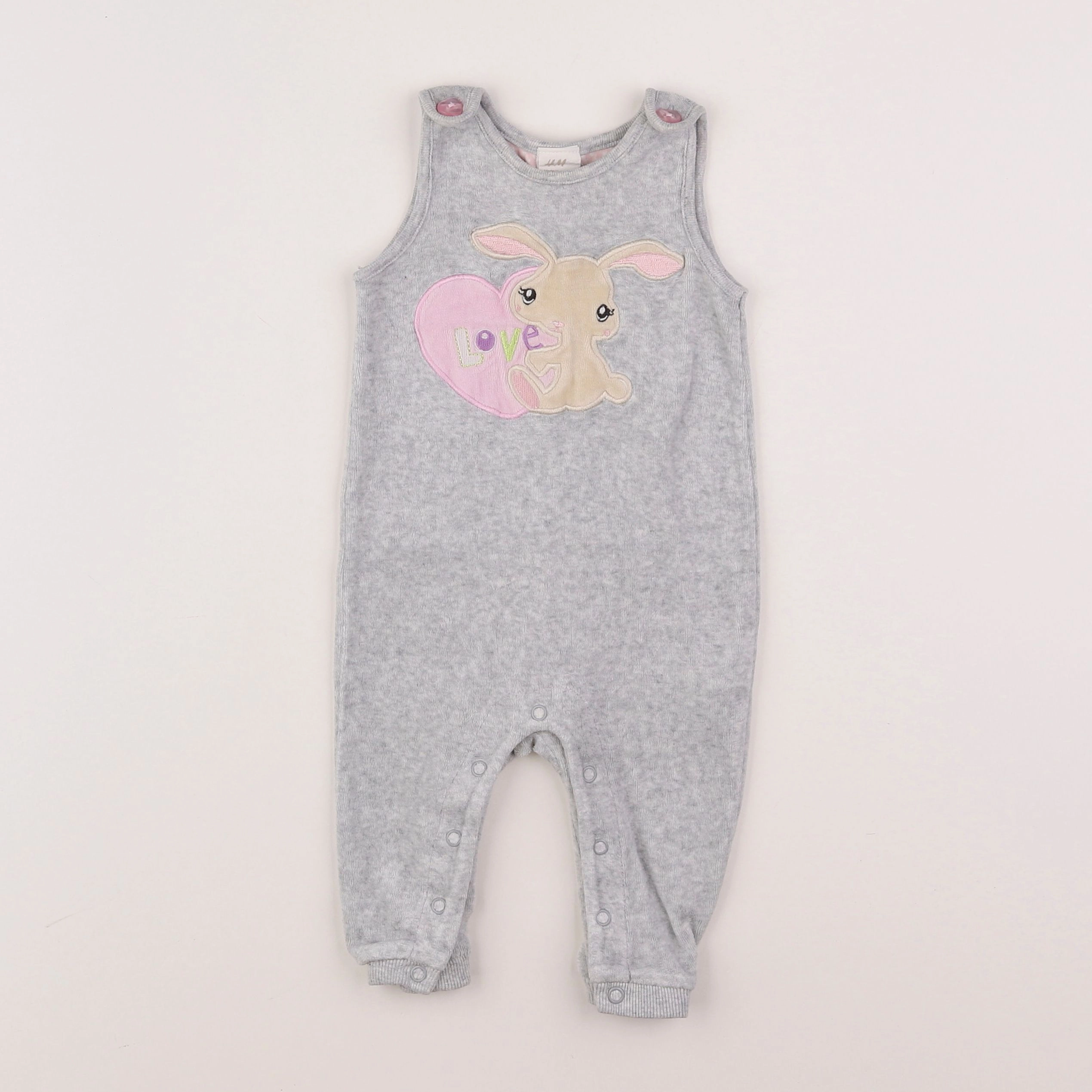 H&M - pyjama velours gris - 3 mois