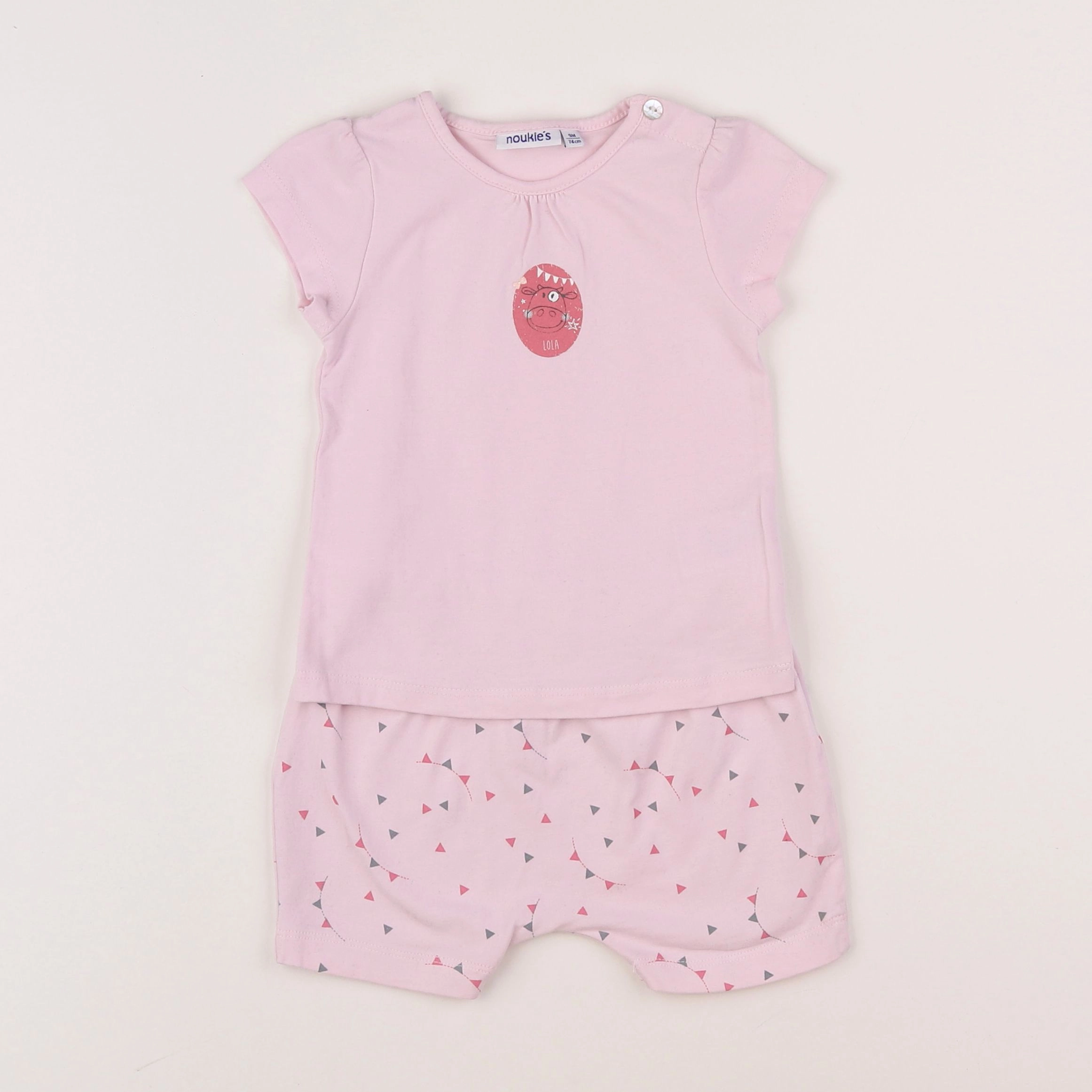 Noukie's - pyjama coton rose - 9 mois