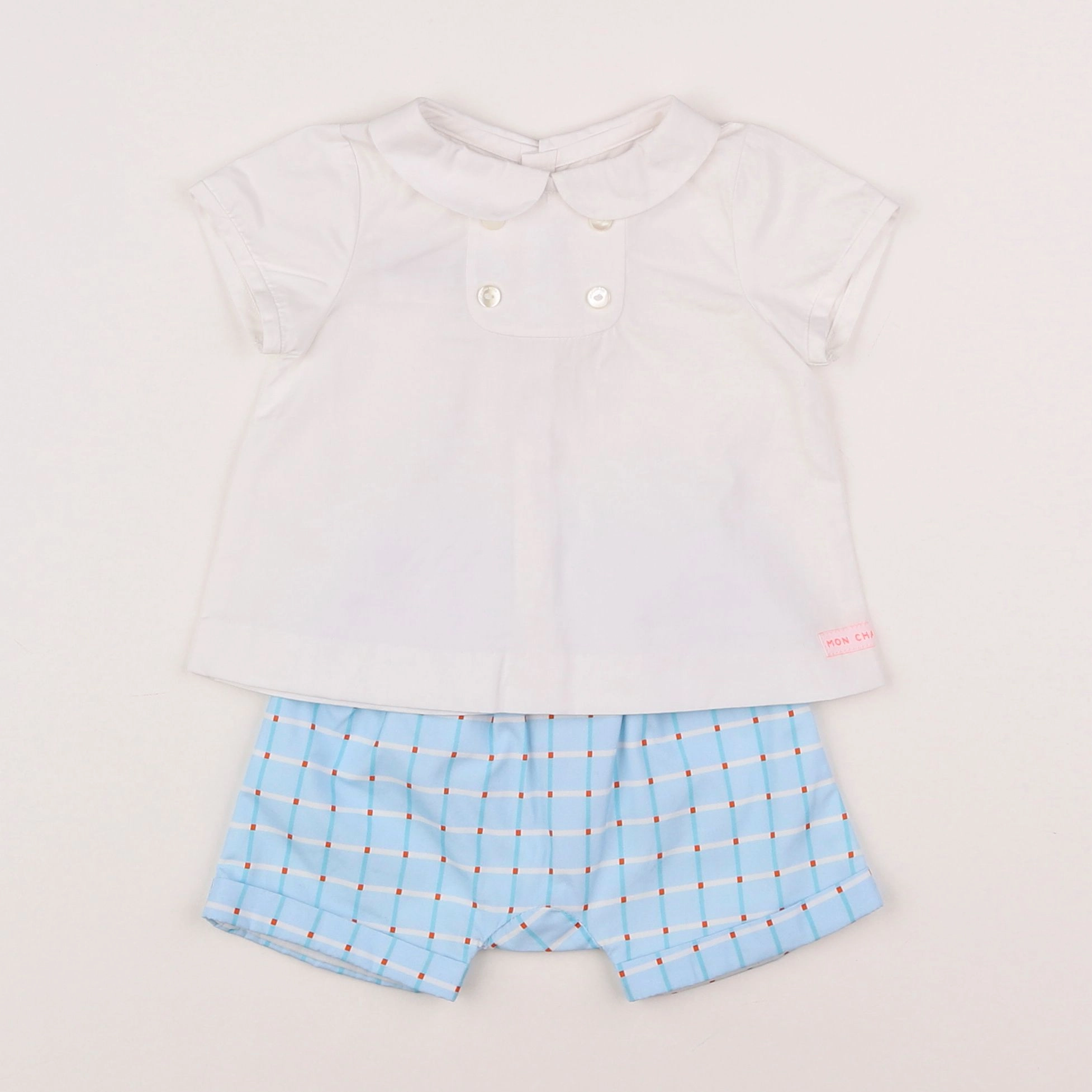 Jacadi - ensemble blanc, bleu - 3 mois