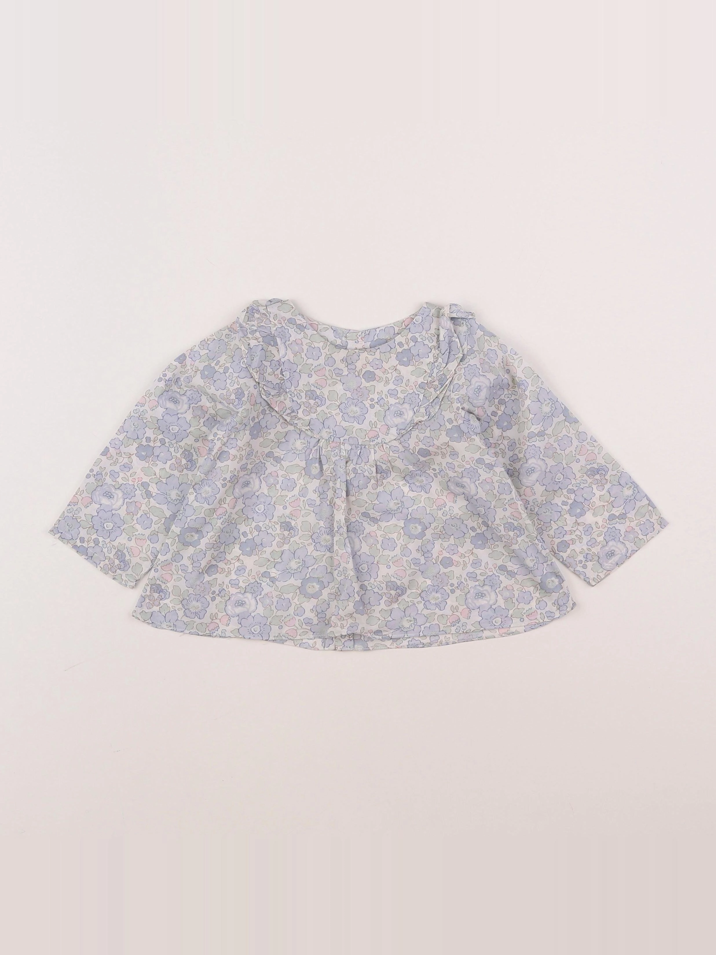 Jacadi - blouse liberty bleu - 12 mois