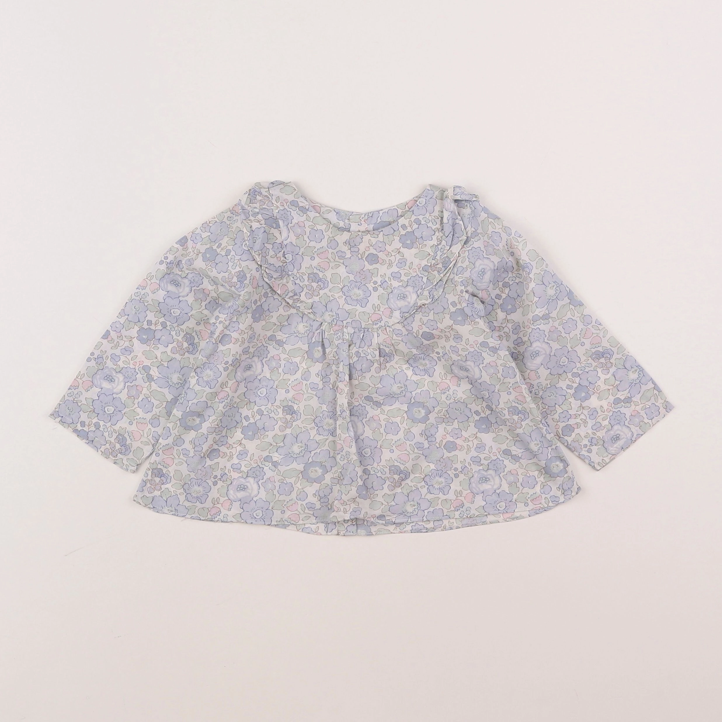 Jacadi - blouse liberty bleu - 12 mois