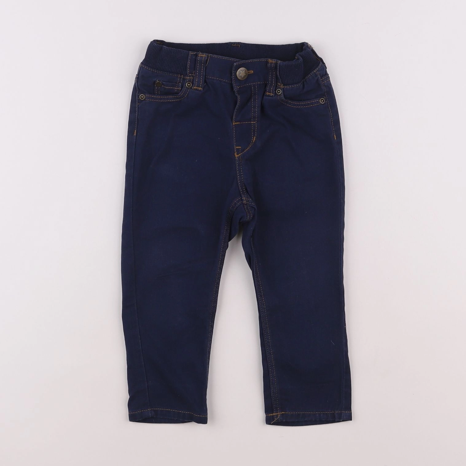 H&M - pantalon bleu - 9/12 mois