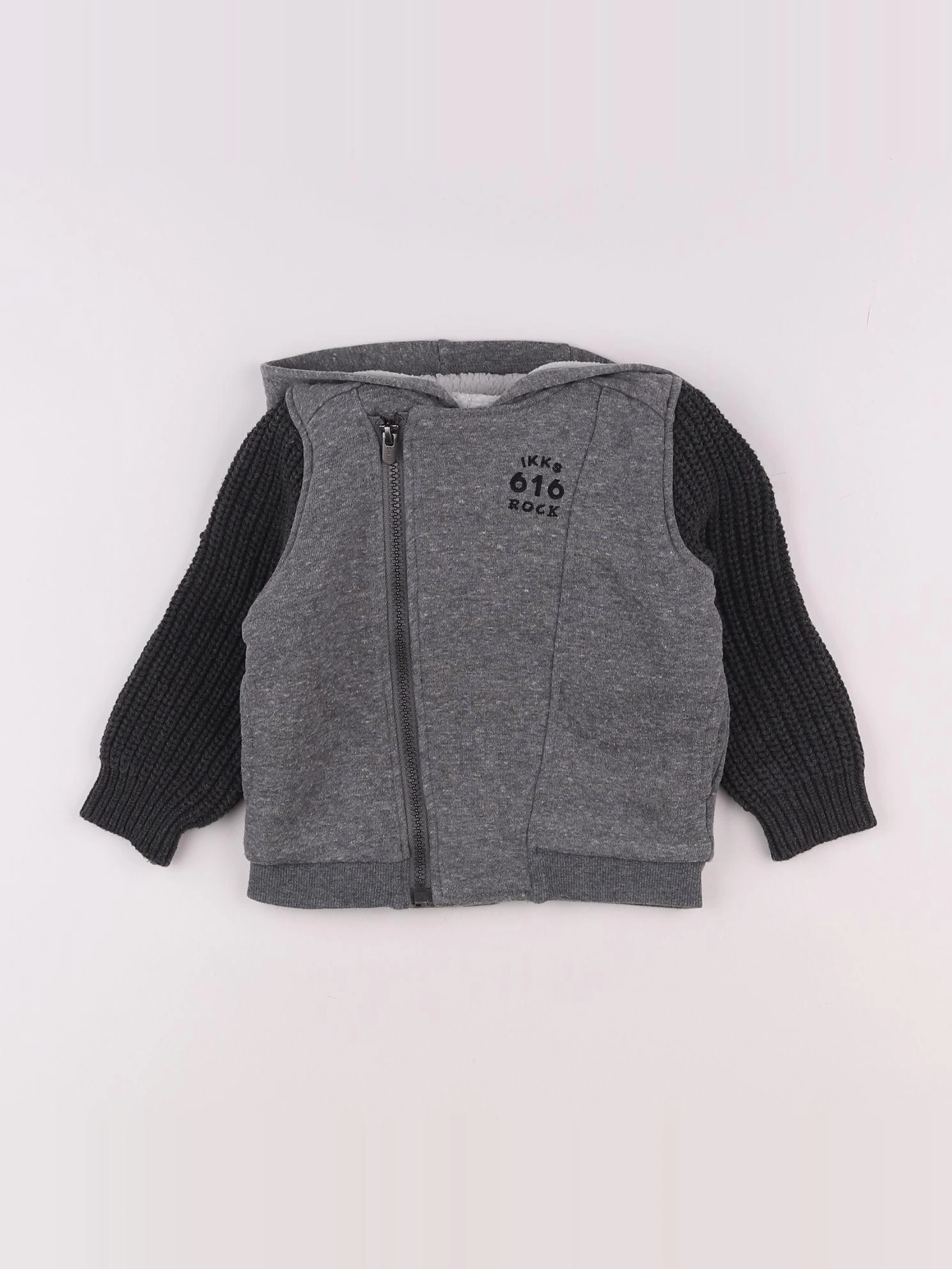 IKKS - veste doublé gris - 18 mois