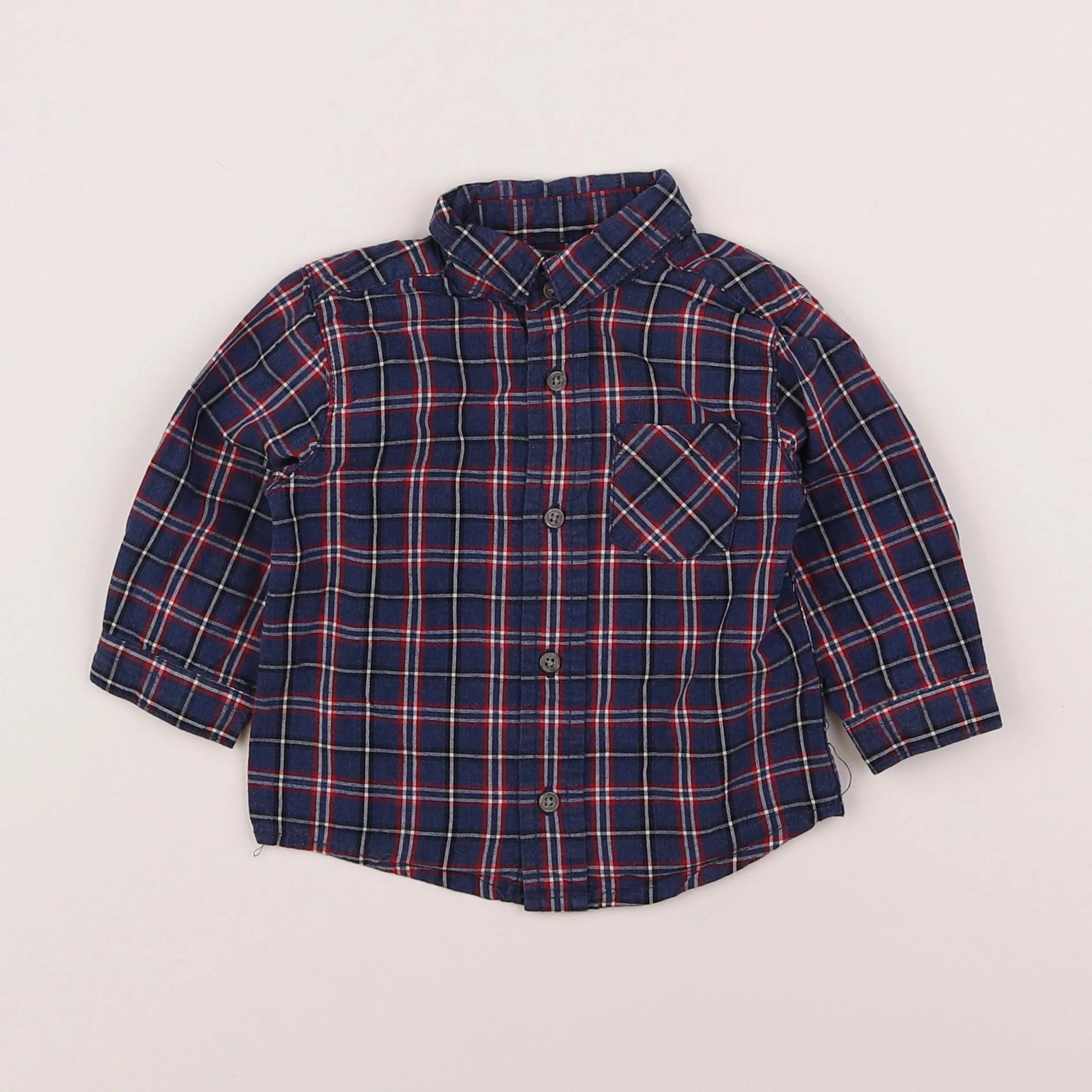 Boutchou - chemise bleu - 6 mois