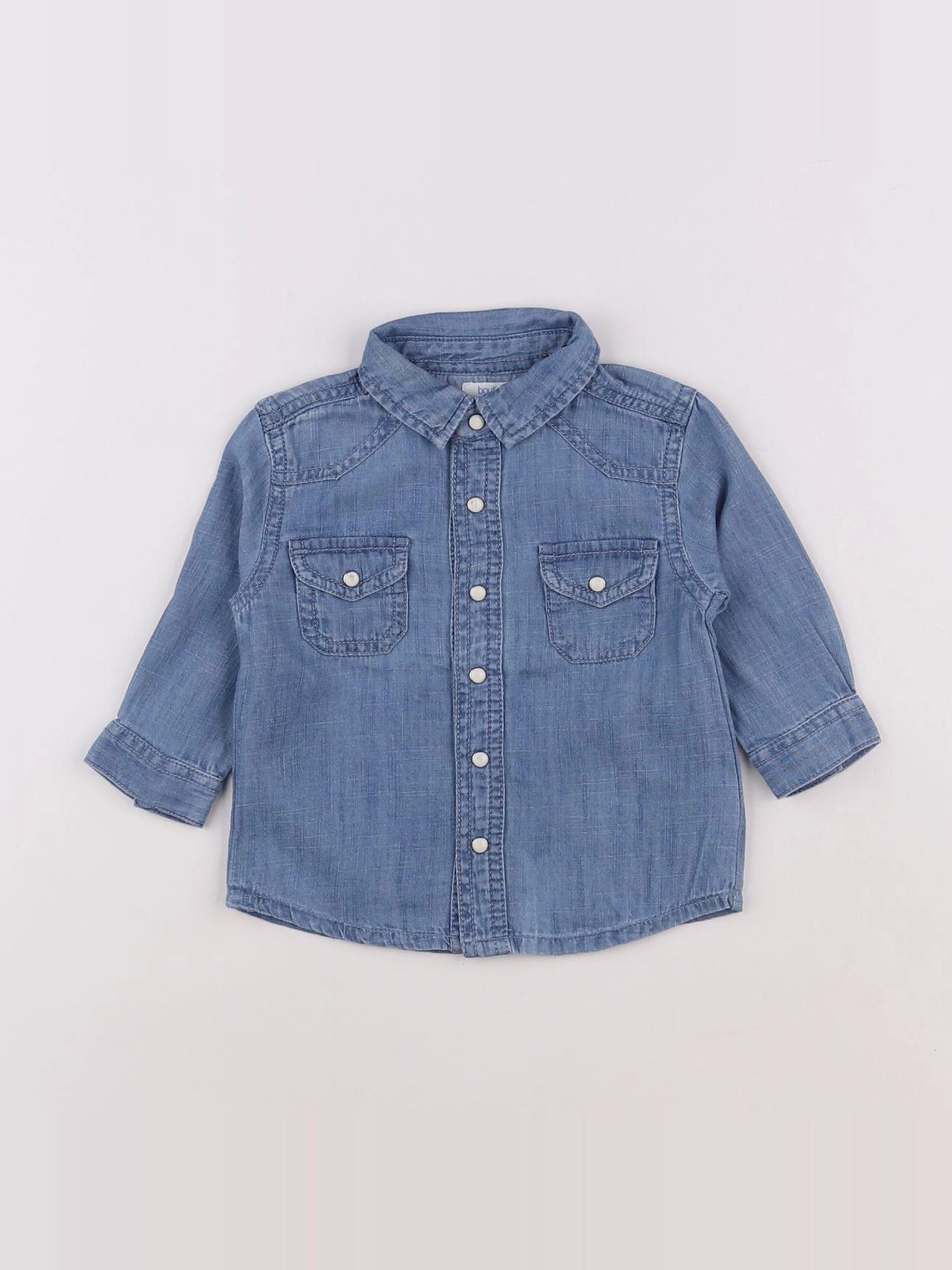 Boutchou - chemise bleu - 6 mois