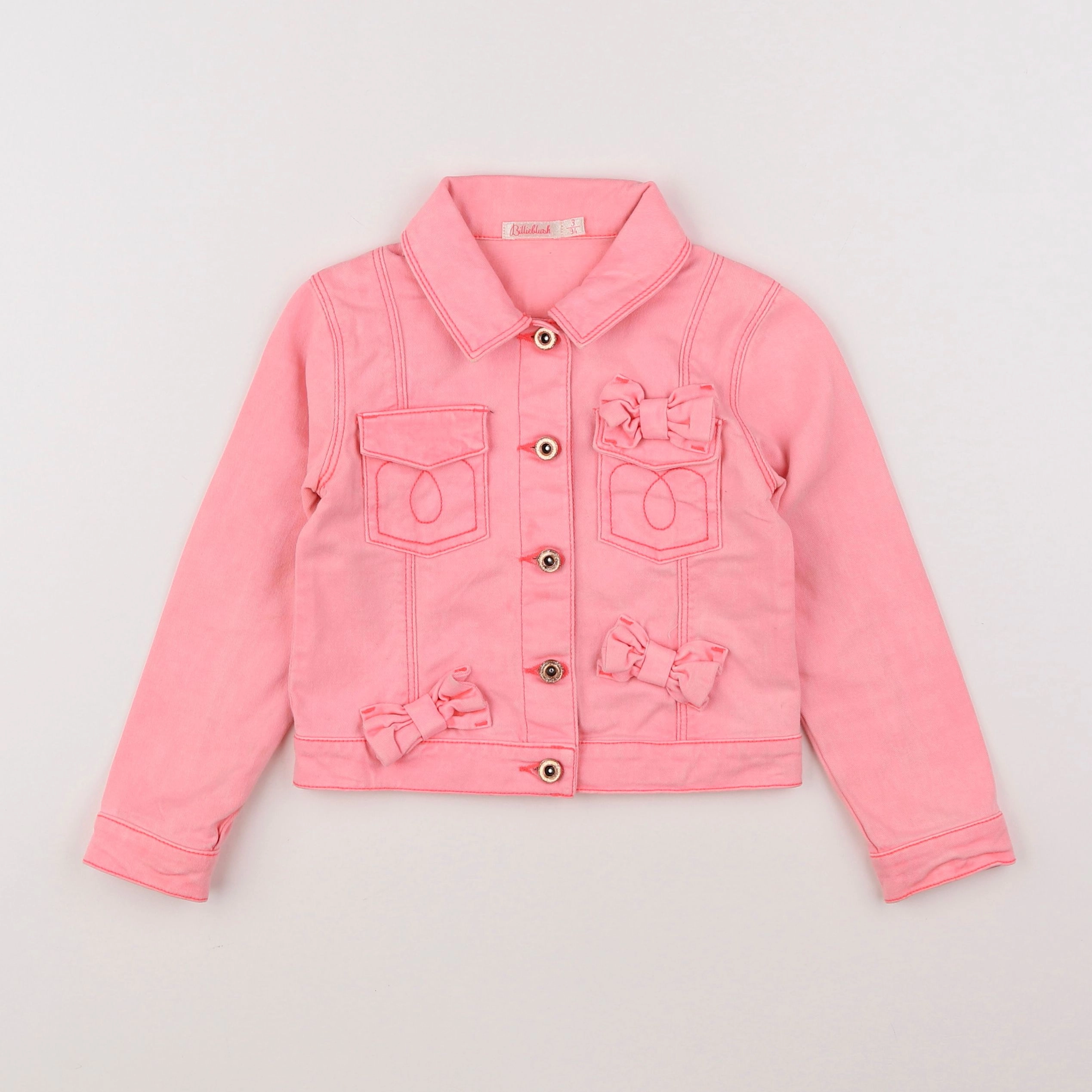 Billie Blush - veste rose fluo - 3 ans