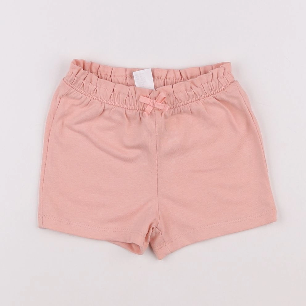 H&M - short orange - 6/9 mois