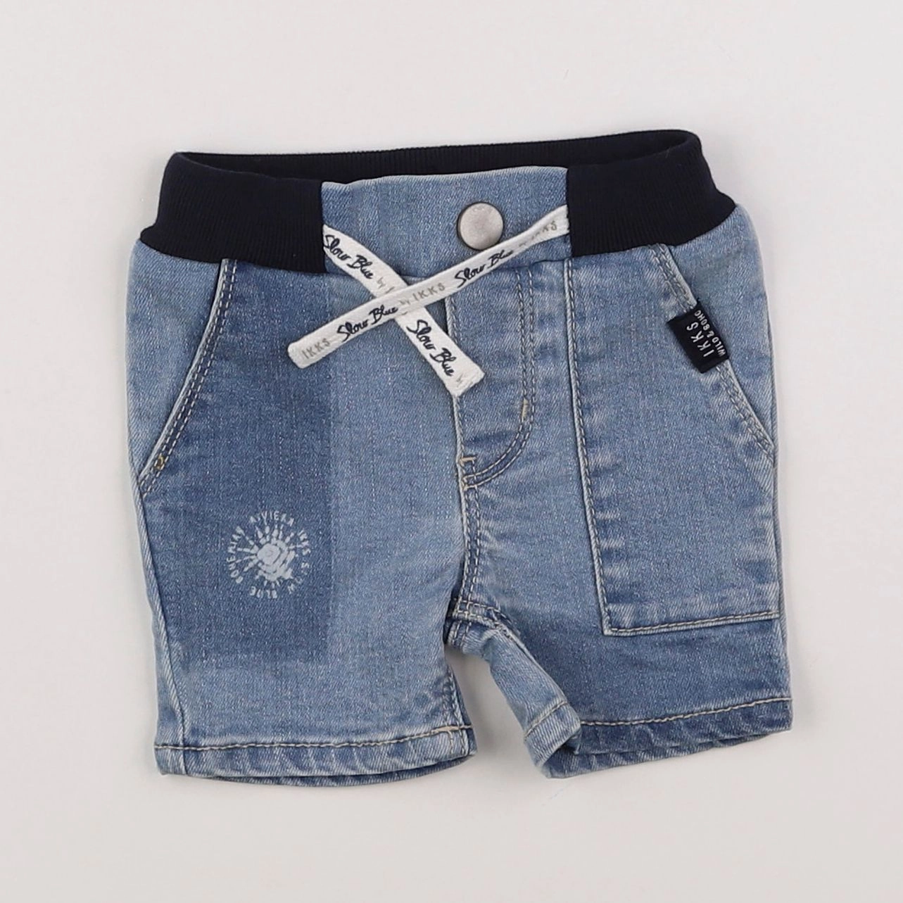 IKKS - short bleu - 3 mois