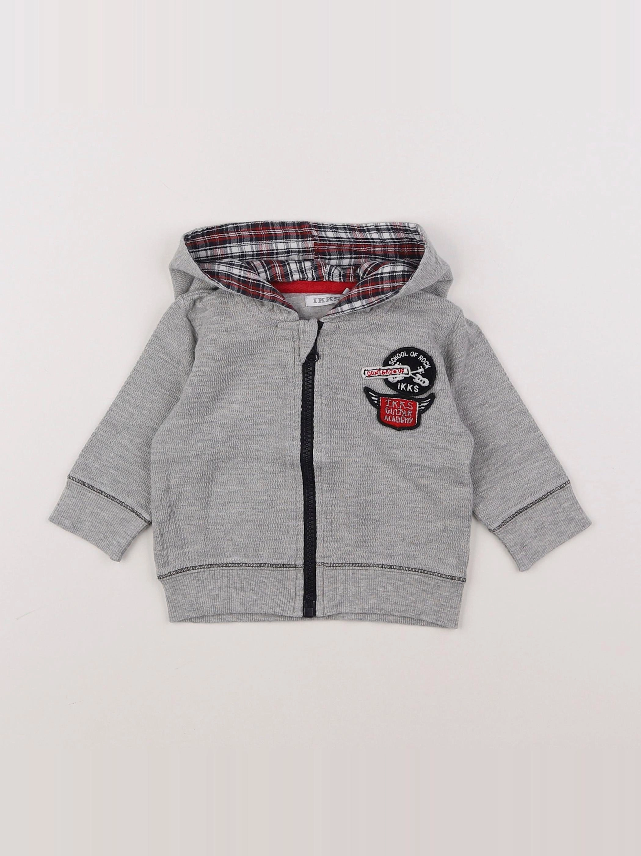 IKKS - sweat gris - 6 mois