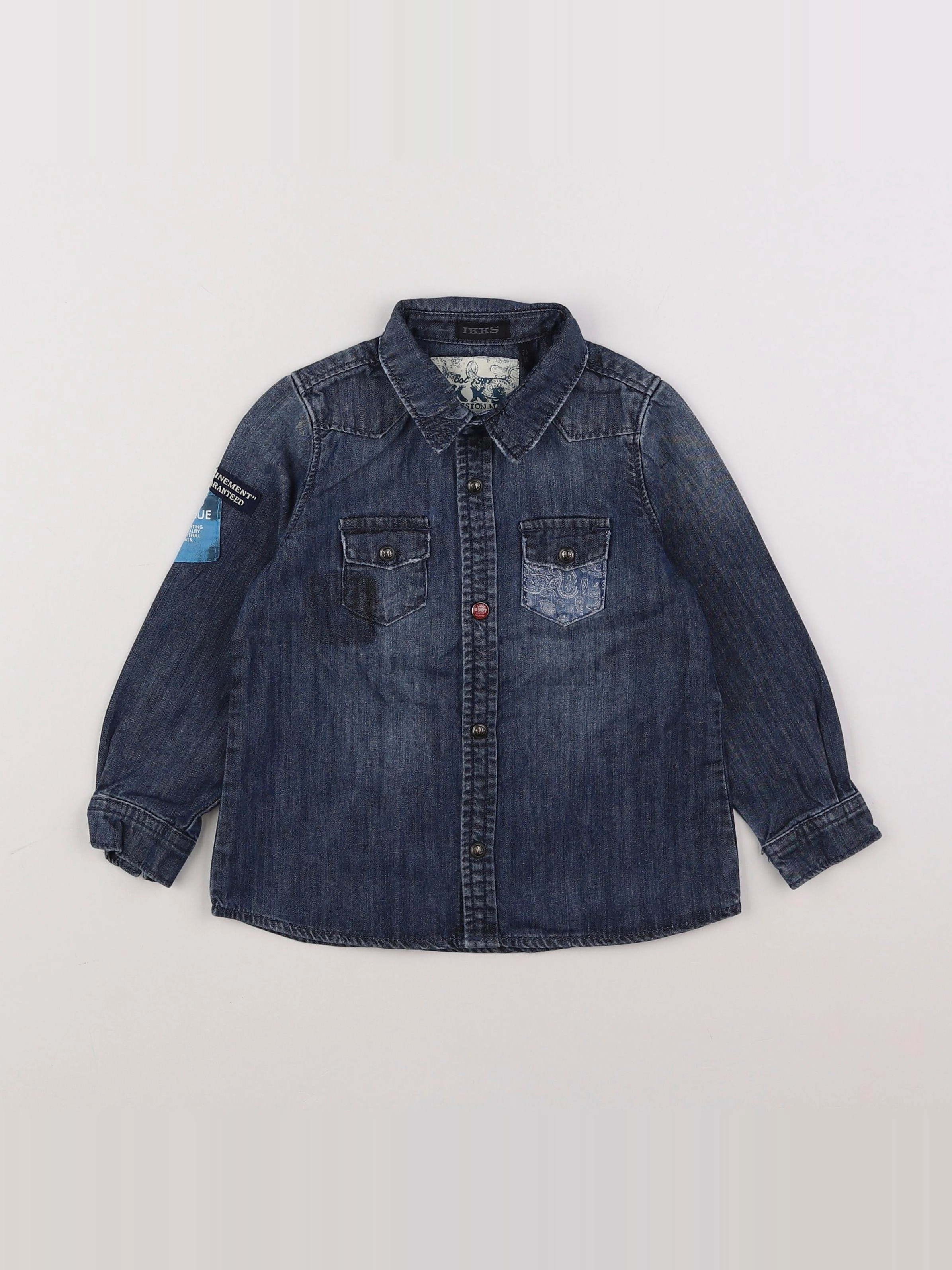 IKKS - chemise imprimé au dos bleu - 2 ans