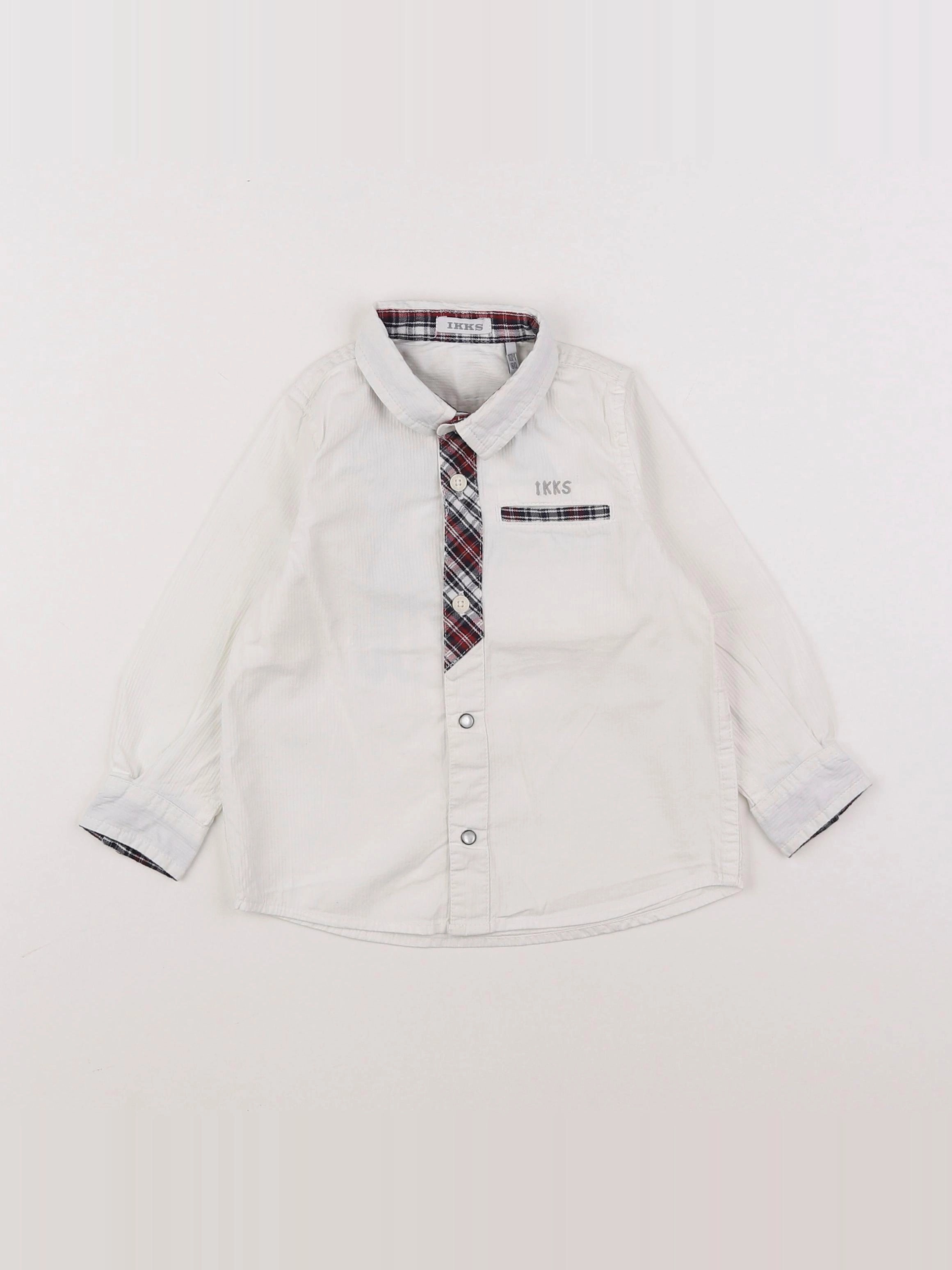 IKKS - chemise imprimé au dos blanc - 18 mois