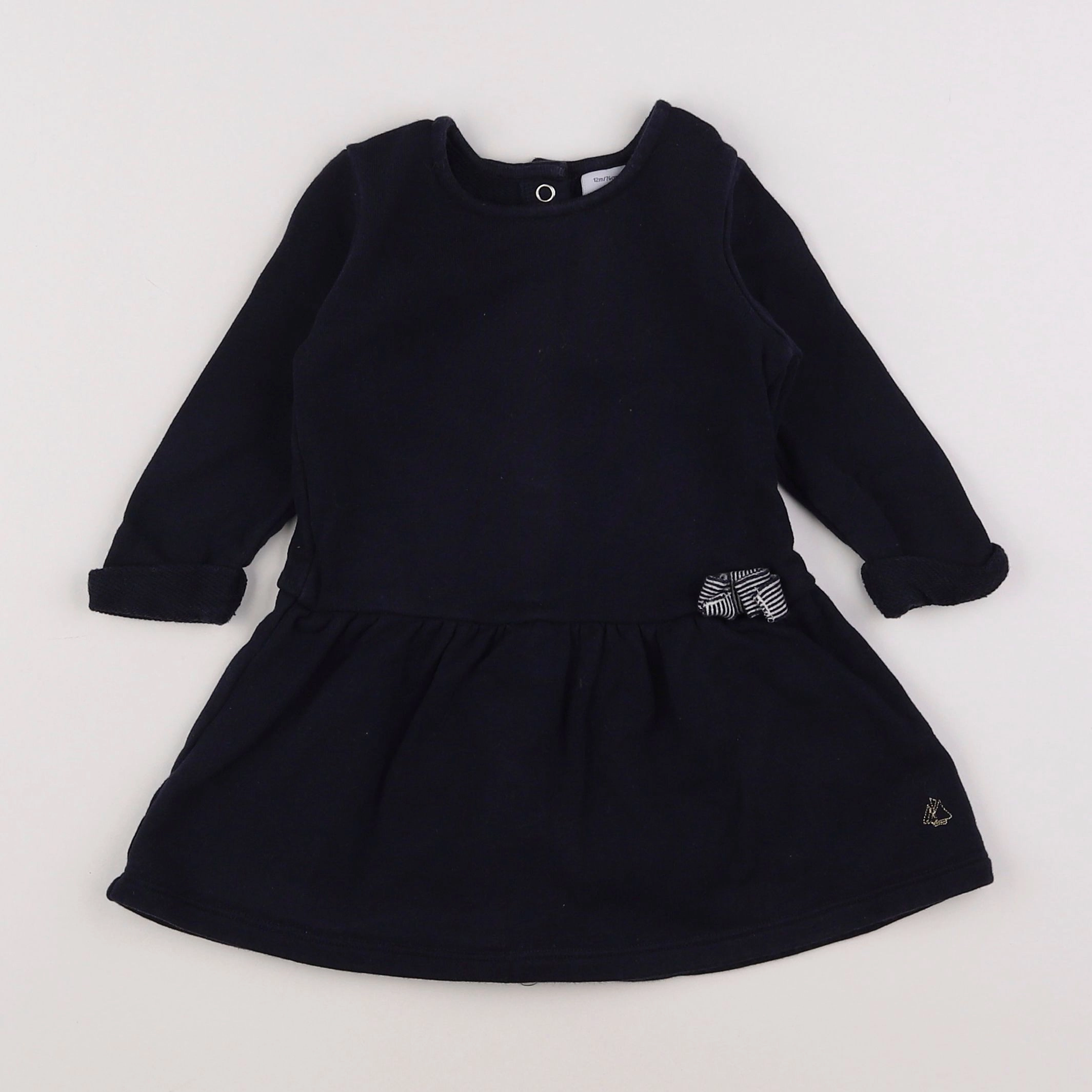 Petit Bateau - robe bleu - 12 mois