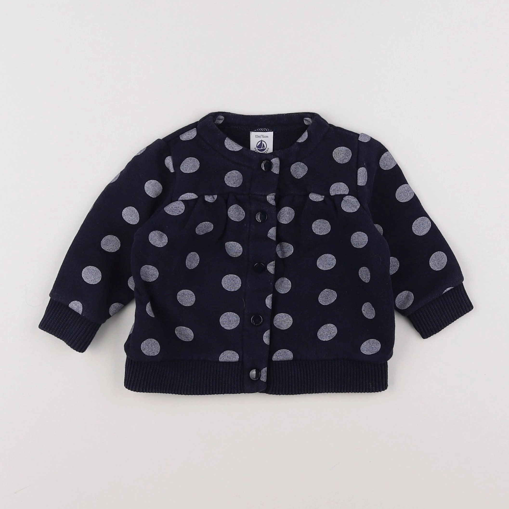 Petit Bateau - sweat bleu - 12 mois