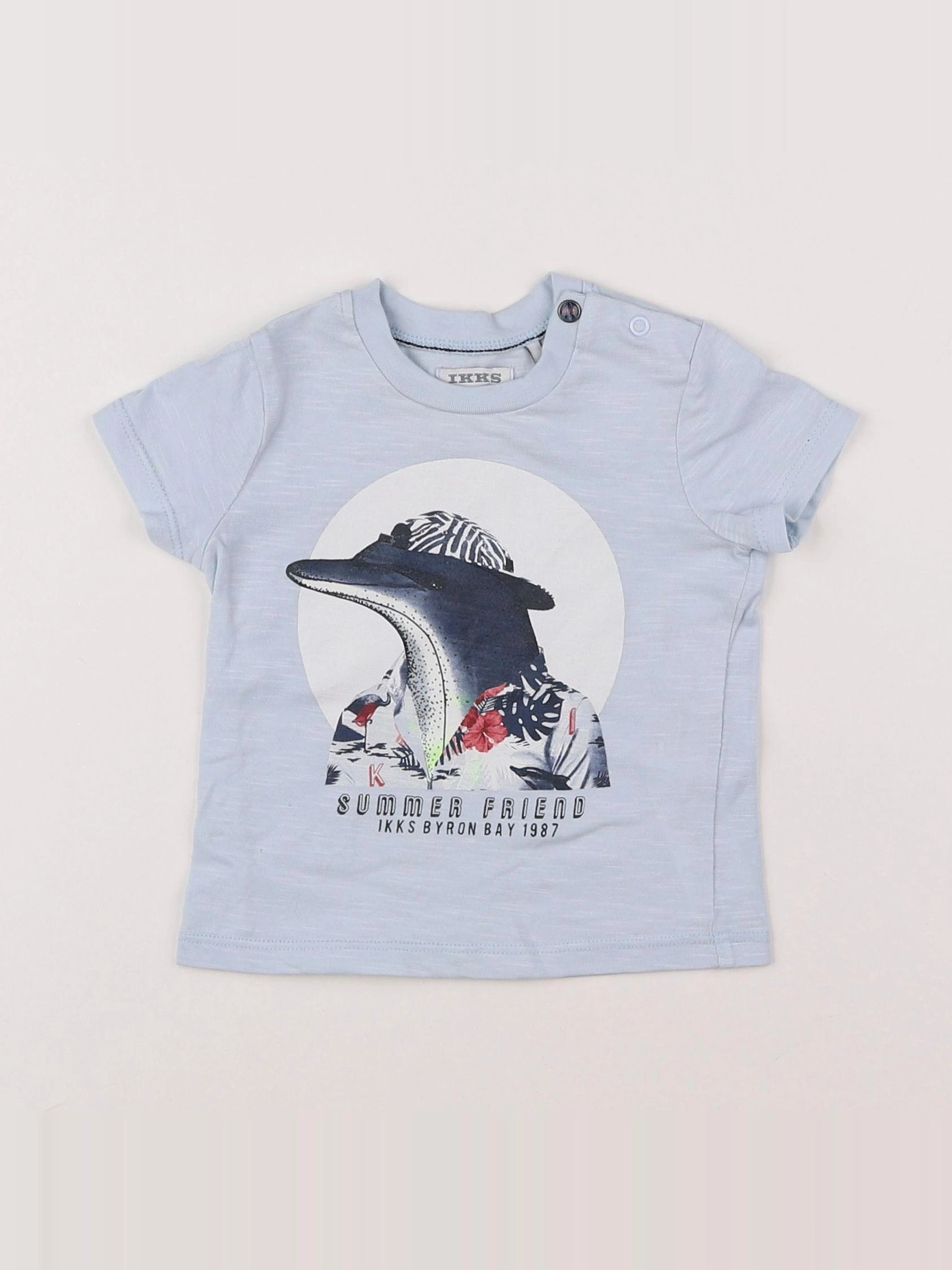 IKKS - tee-shirt bleu - 6 mois