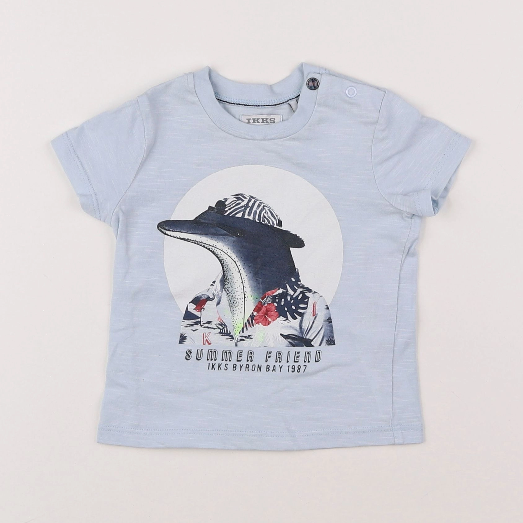 IKKS - tee-shirt bleu - 6 mois