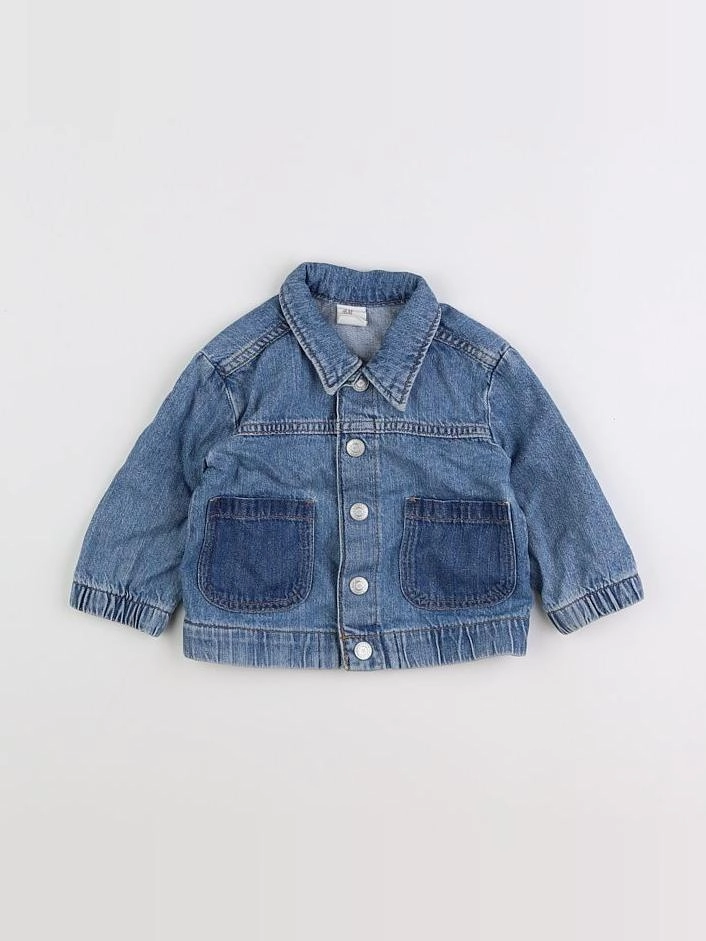 H&M - veste bleu - 6/9 mois
