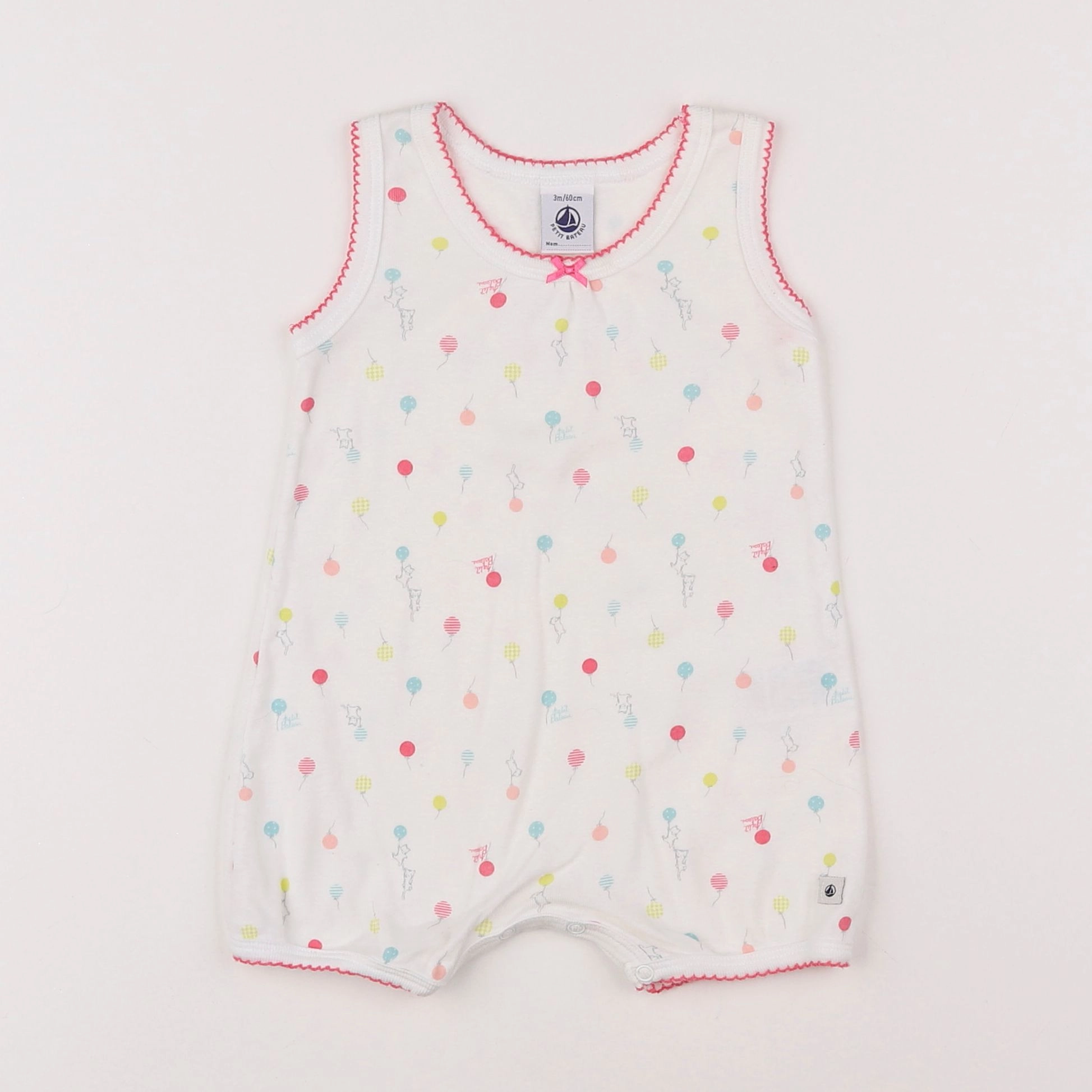 Petit Bateau - pyjama coton blanc - 3 mois