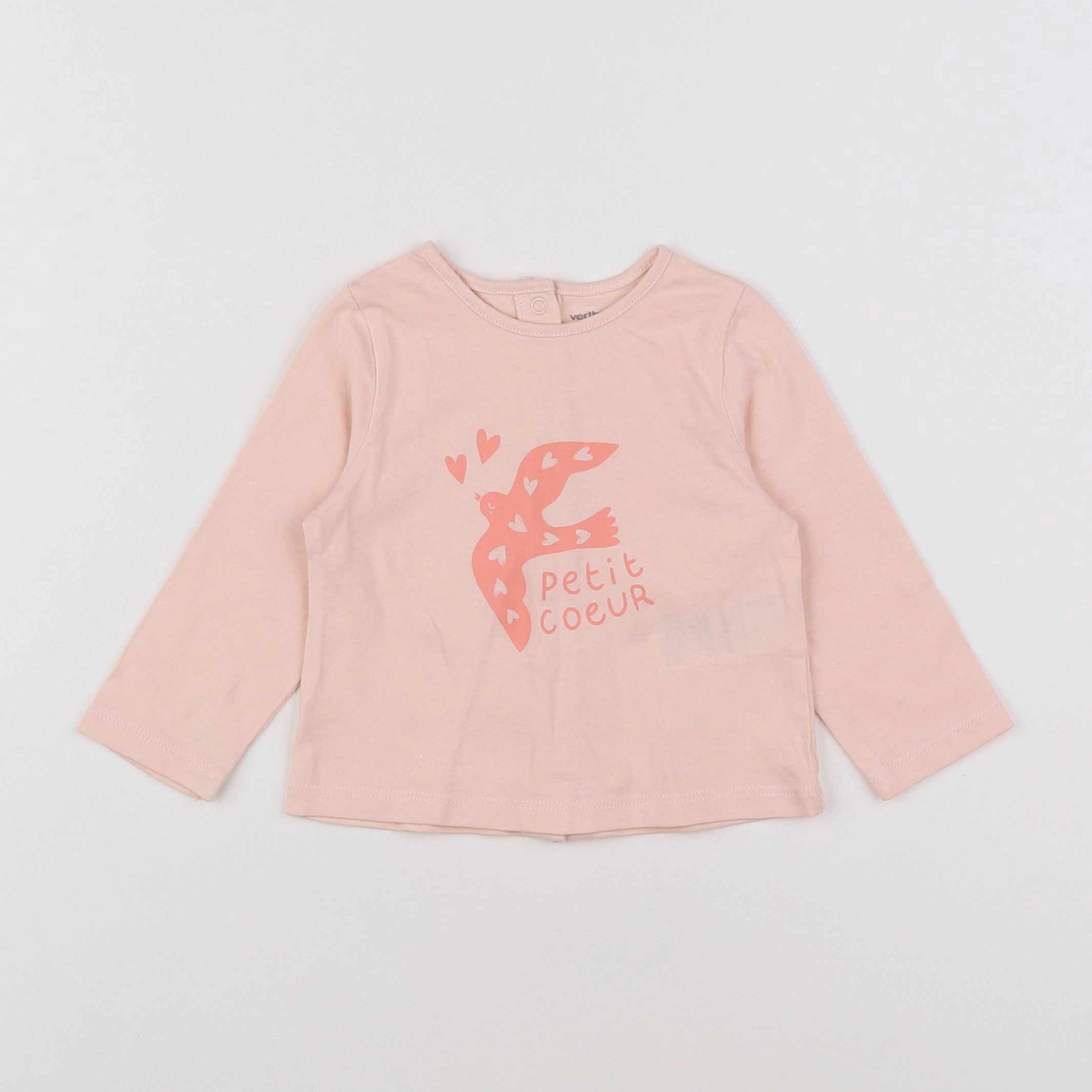 Vertbaudet - tee-shirt rose - 6 mois
