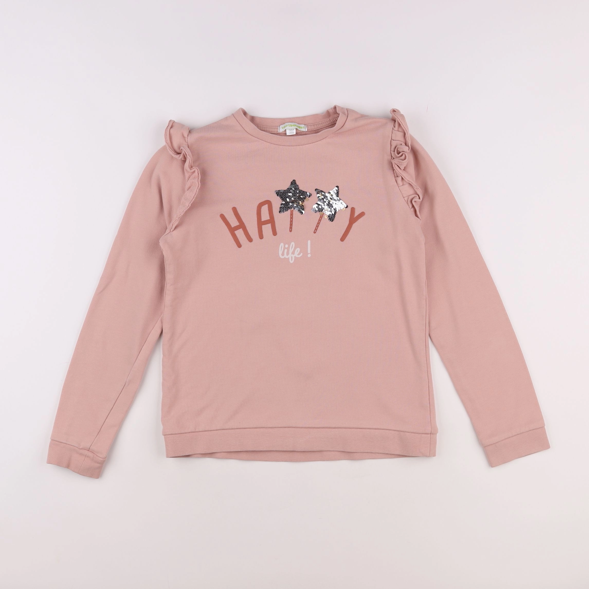 Vertbaudet - sweat rose - 12 ans