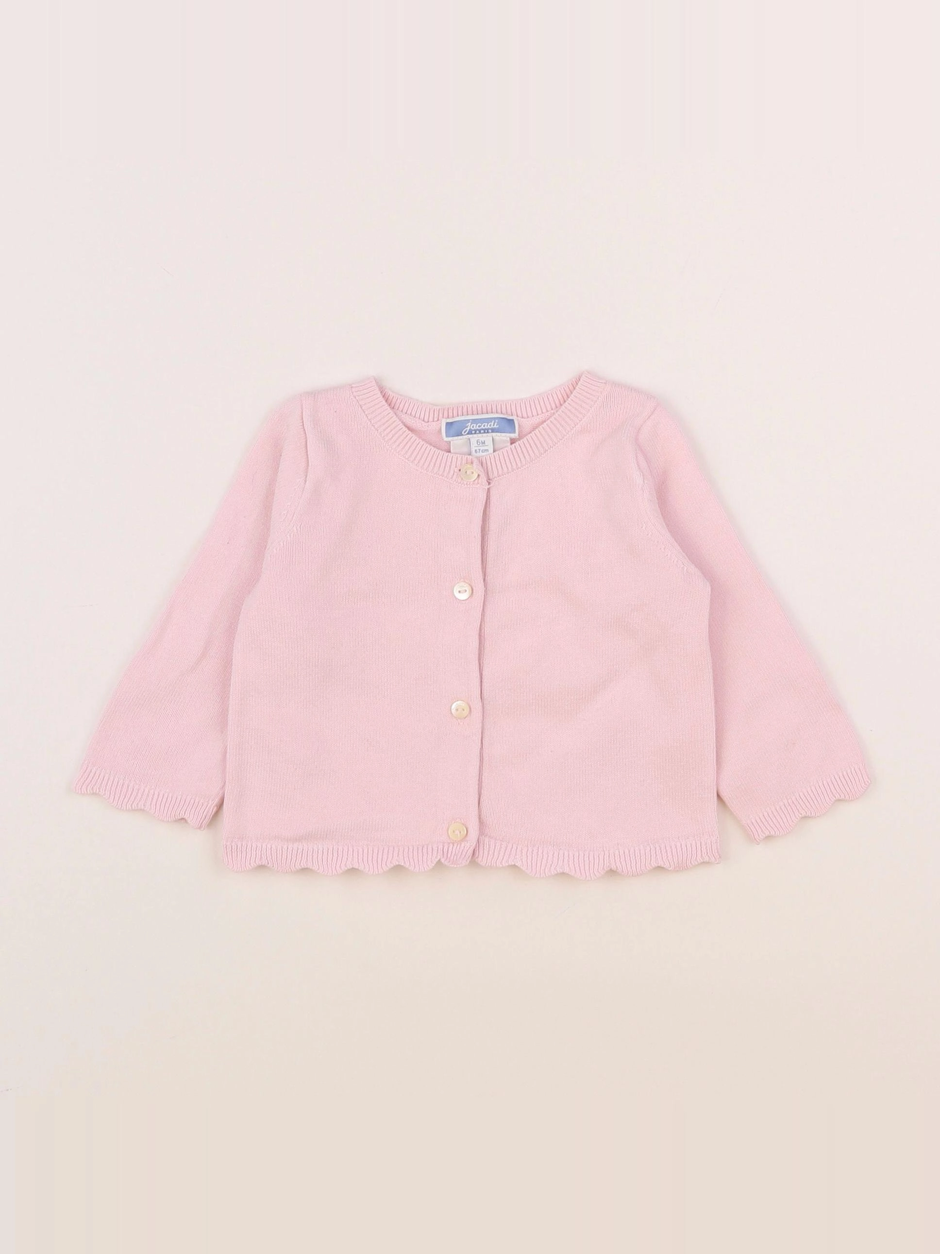 Jacadi - gilet rose - 6 mois