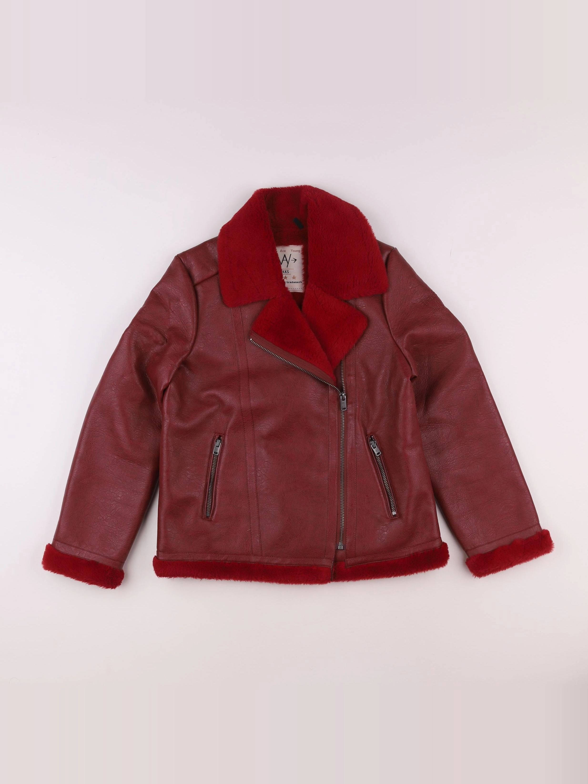 IKKS - veste simili cuir rouge - 12 ans