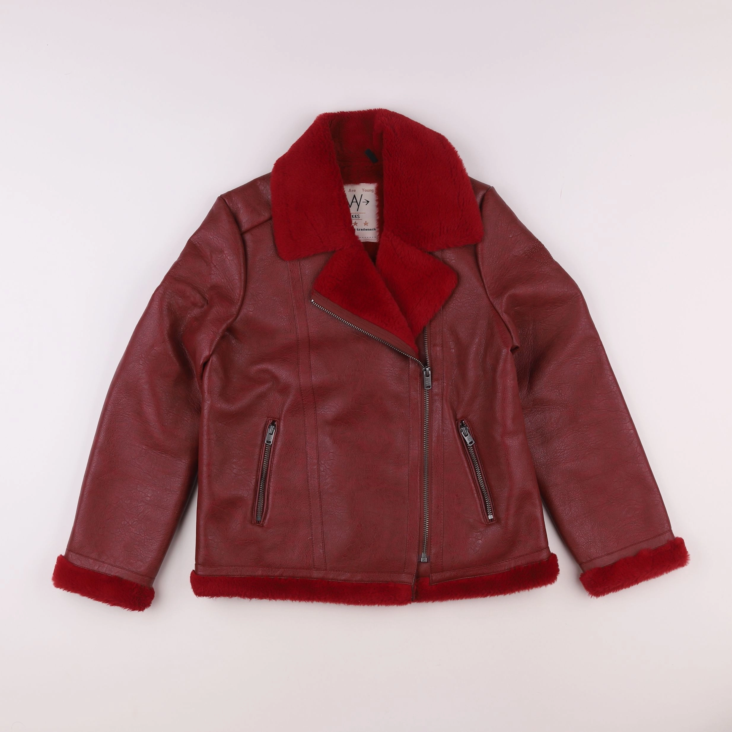 IKKS - veste simili cuir rouge - 12 ans