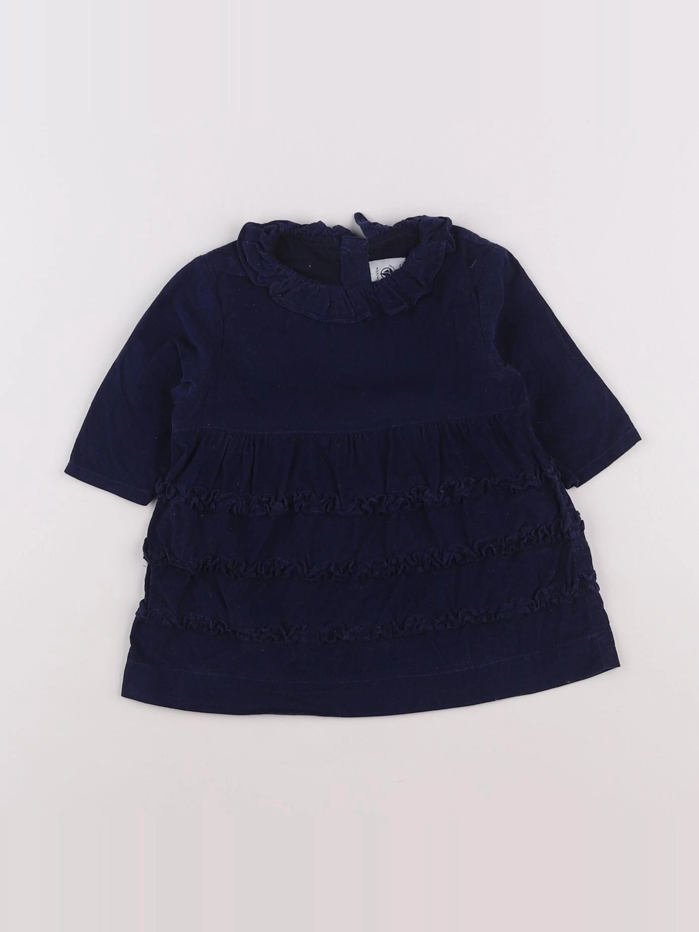 Petit Bateau - robe bleu - 6 mois