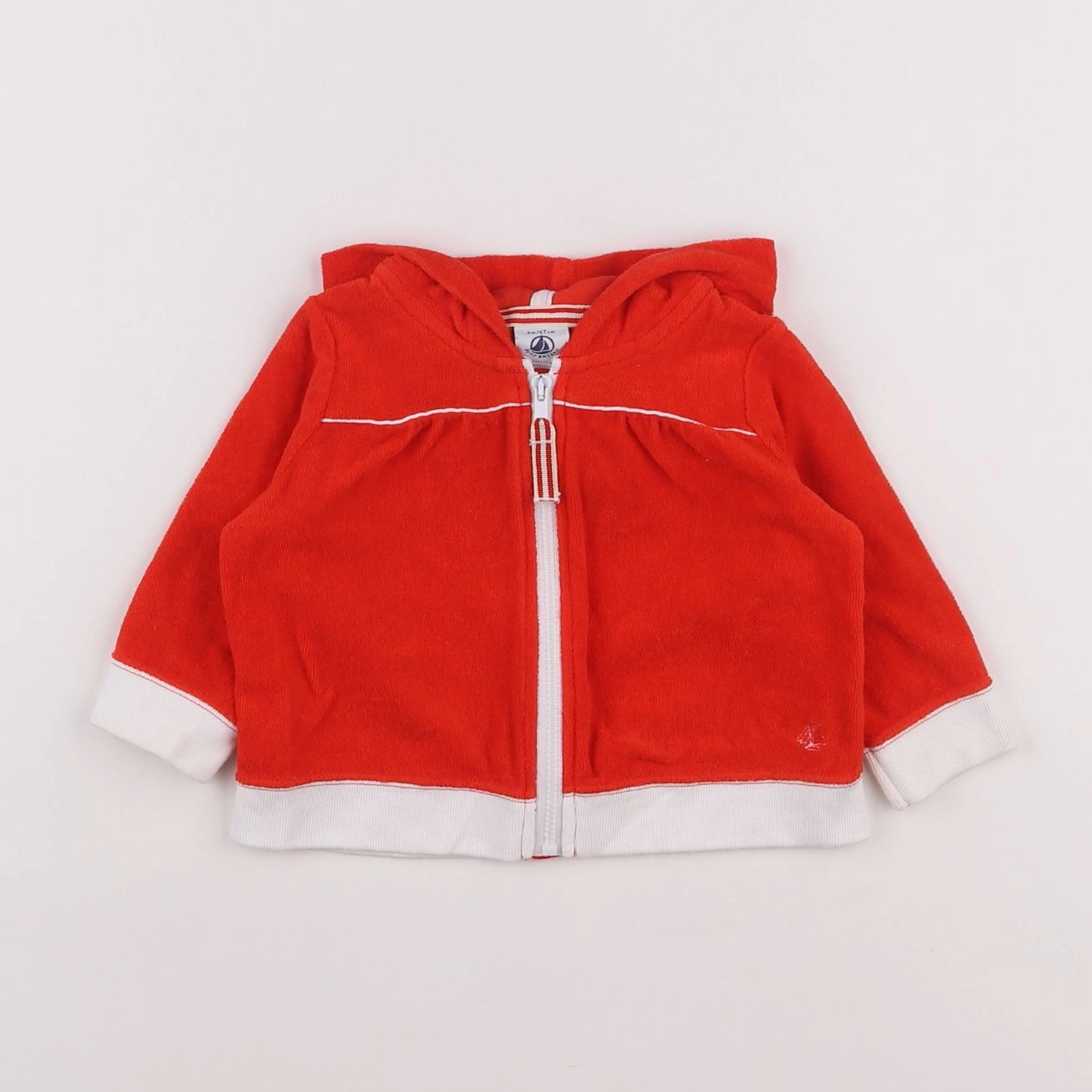 Petit Bateau - sweat éponge rouge - 6 mois