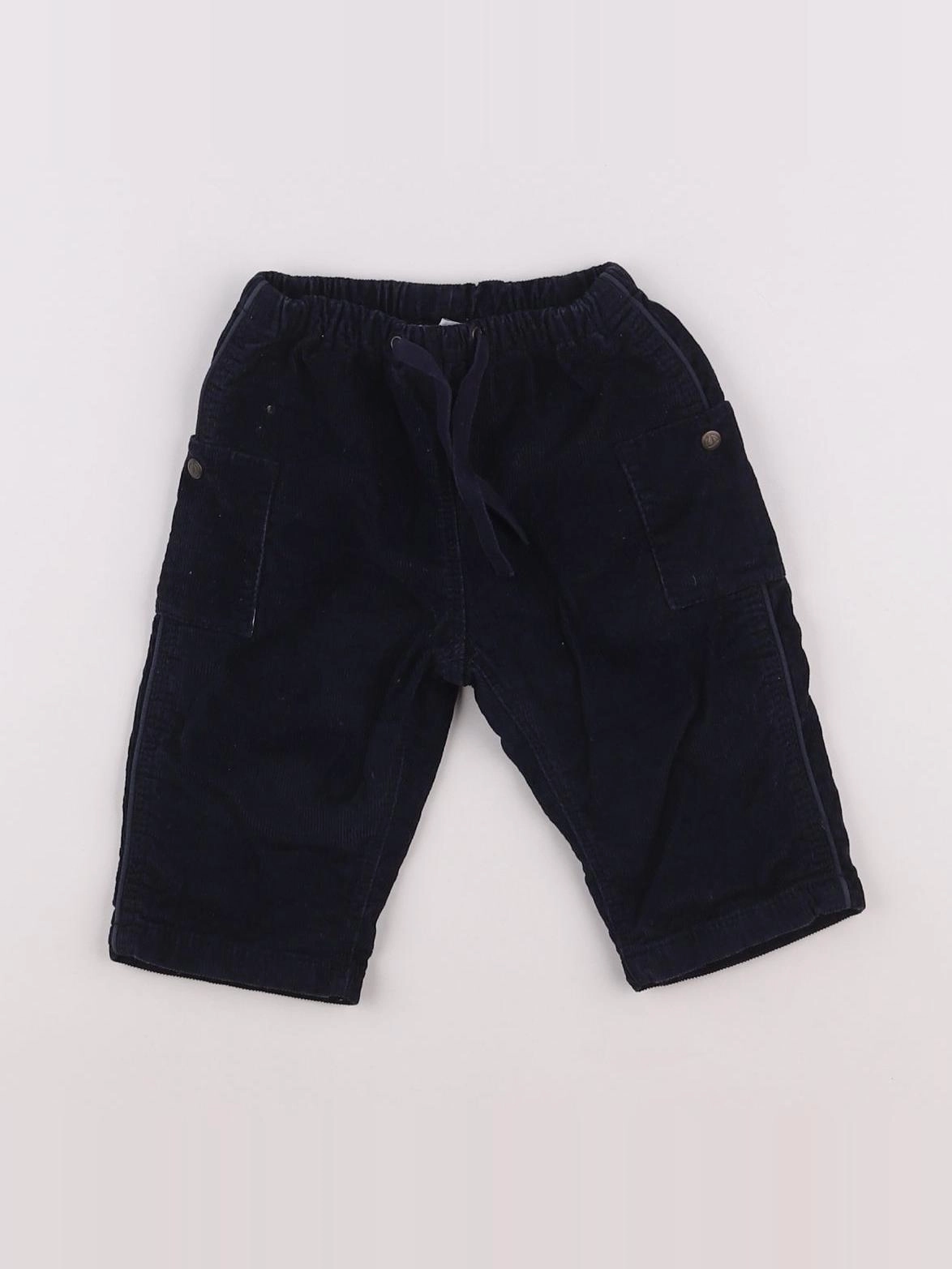 Petit Bateau - pantalon bleu - 6 mois