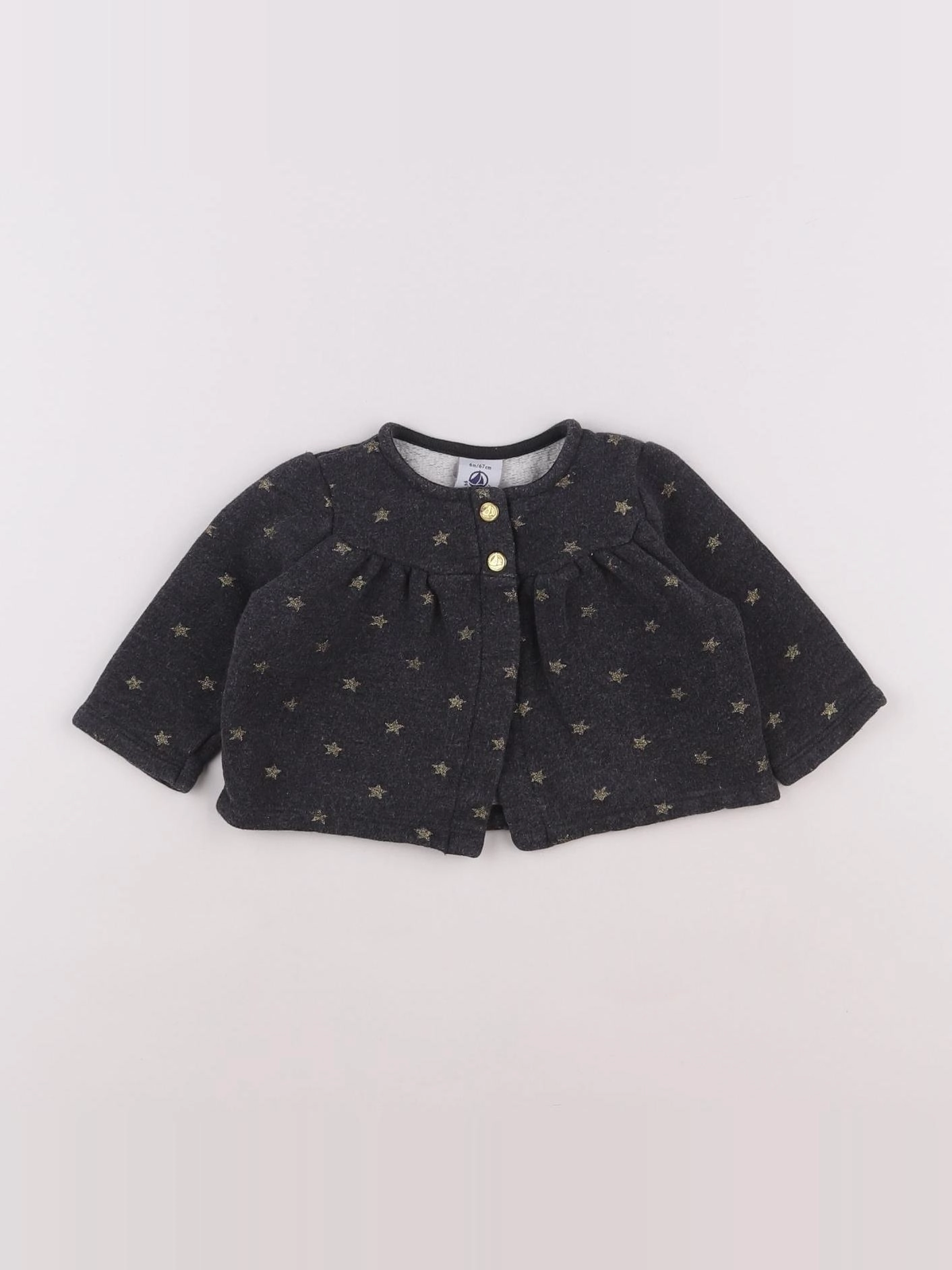 Petit Bateau - sweat gris - 6 mois