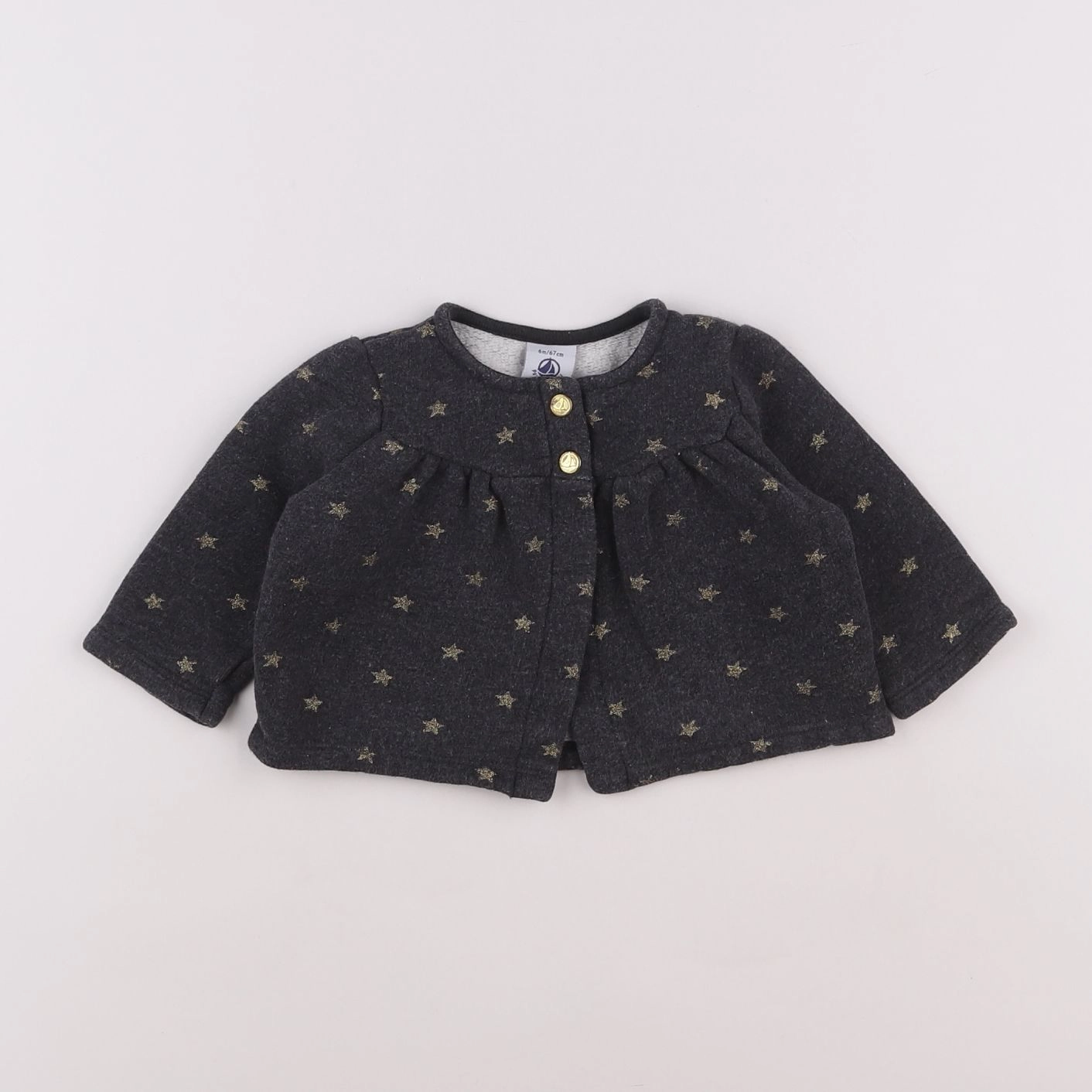 Petit Bateau - sweat gris - 6 mois