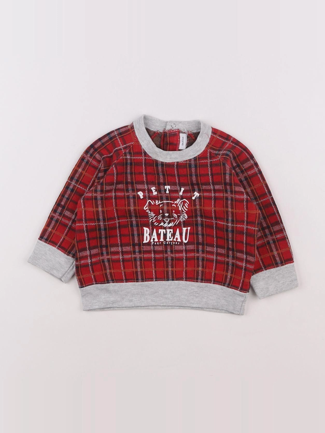 Petit Bateau - sweat rouge - 6 mois