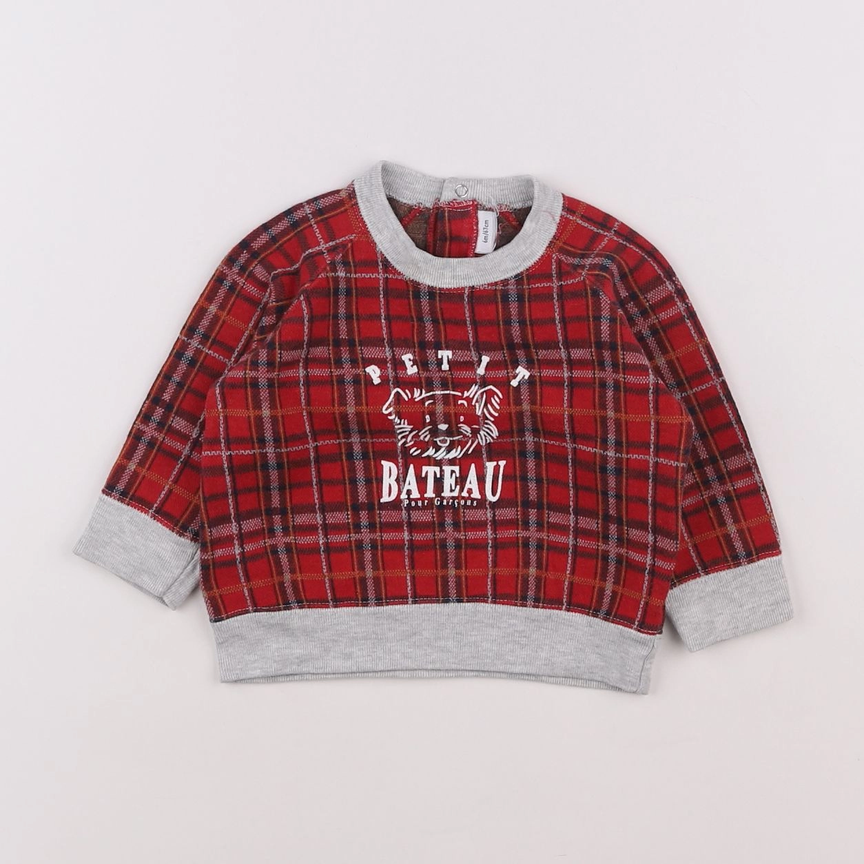 Petit Bateau - sweat rouge - 6 mois