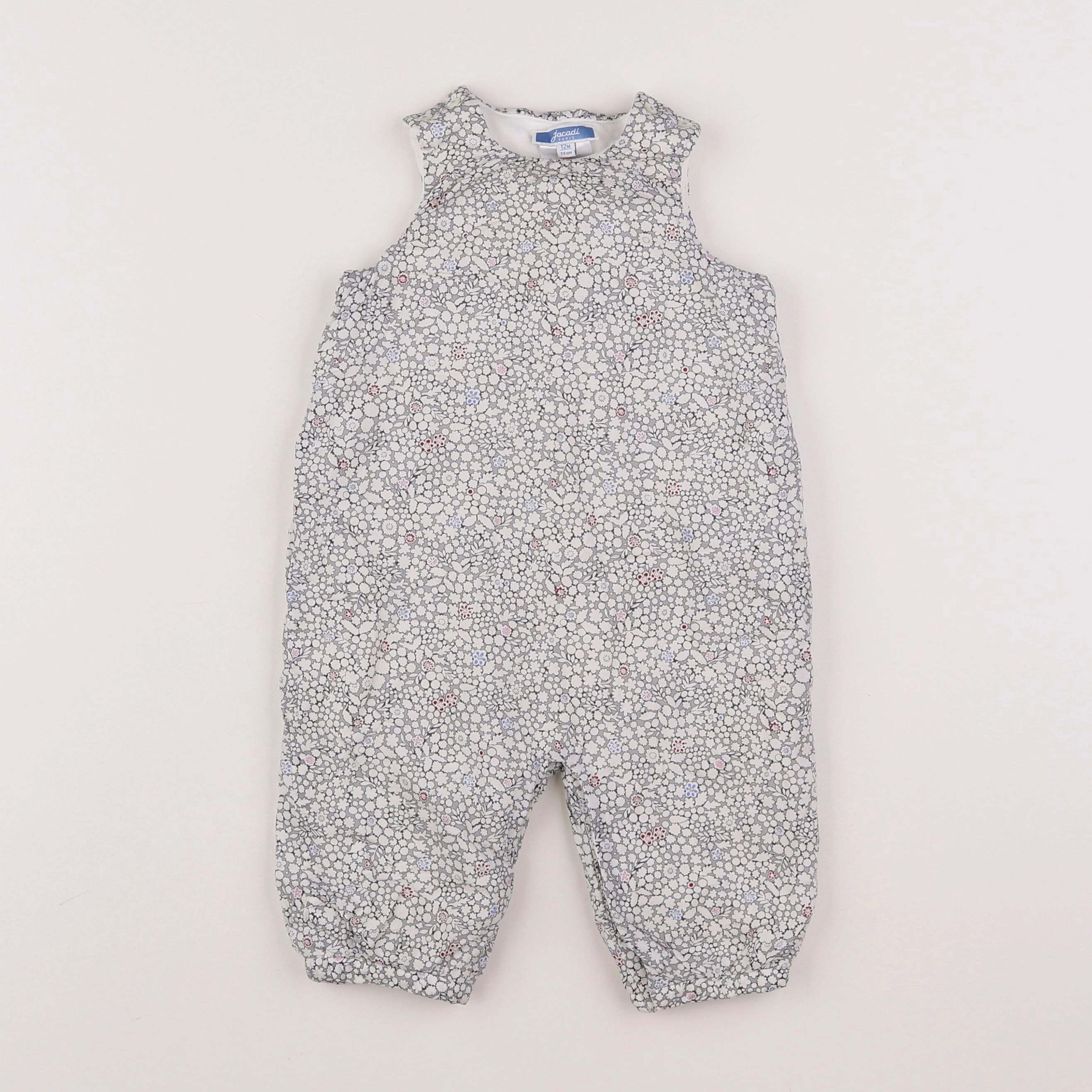 Jacadi - combinaison doublé blanc, gris - 12 mois