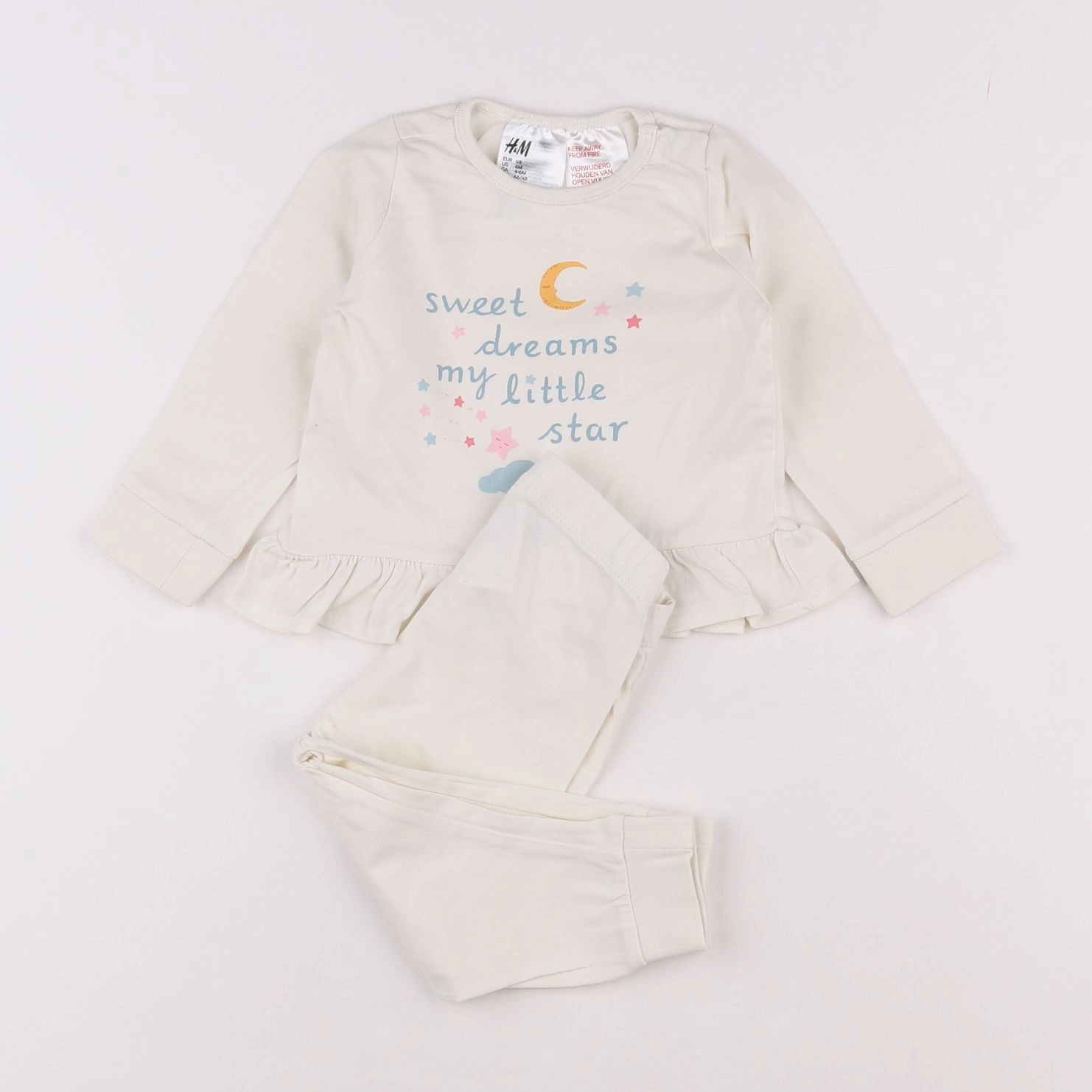 H&M - pyjama coton blanc - 3/6 mois