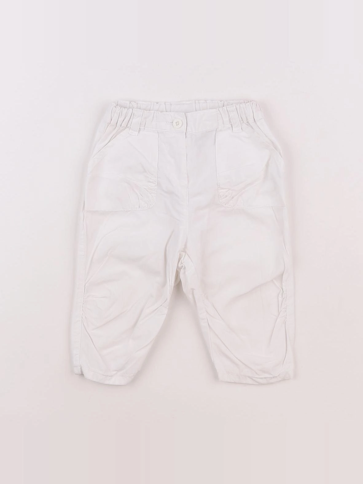 Petit Bateau - pantalon blanc - 6 mois