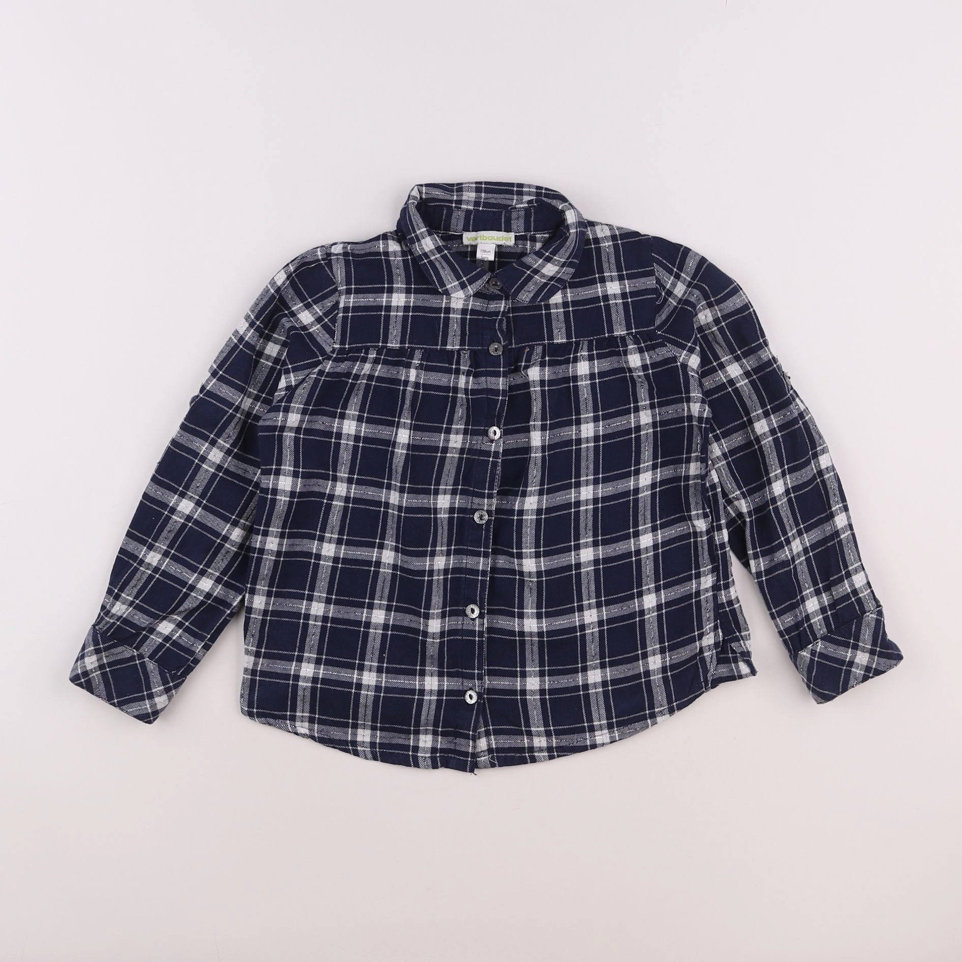Vertbaudet - blouse bleu, argent - 5 ans