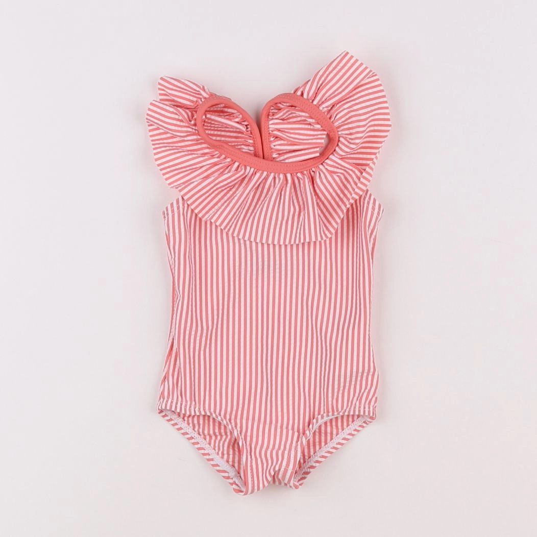 Vertbaudet - maillot de bain rose, blanc - 3 mois