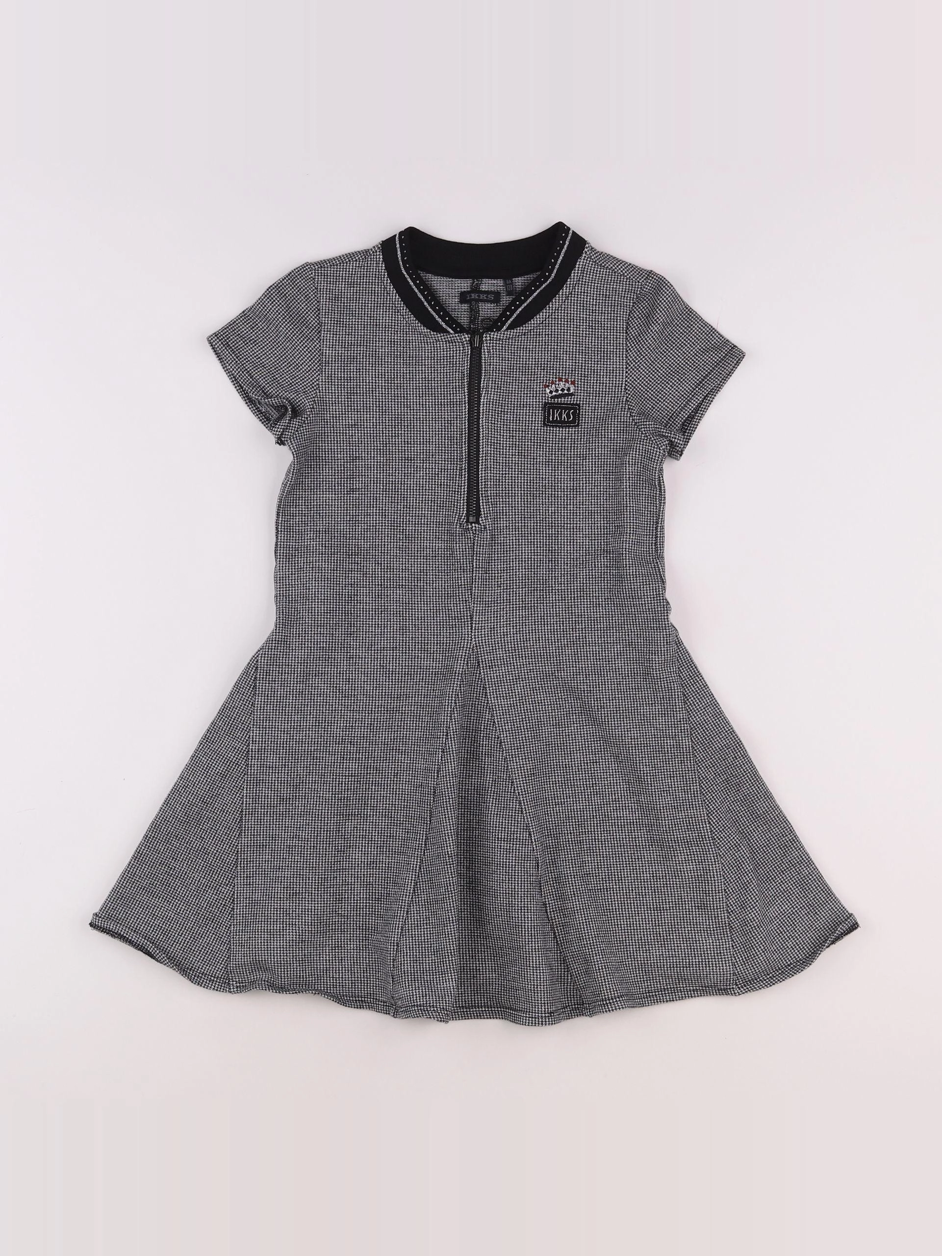IKKS - robe blanc, noir - 8 ans