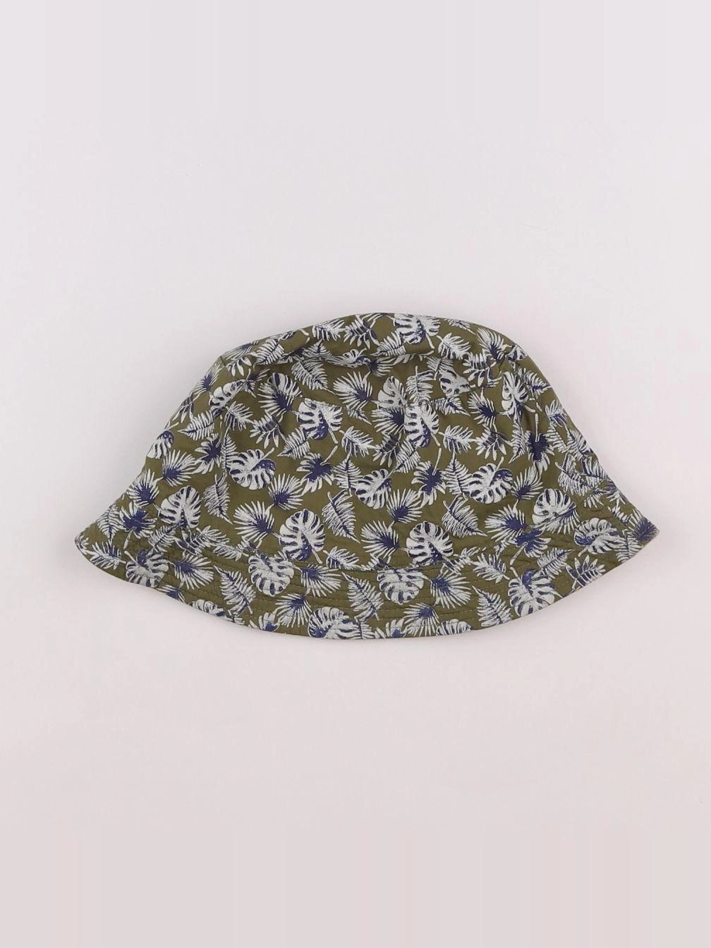 Vertbaudet - chapeau réversible vert, beige - 12/14 ans