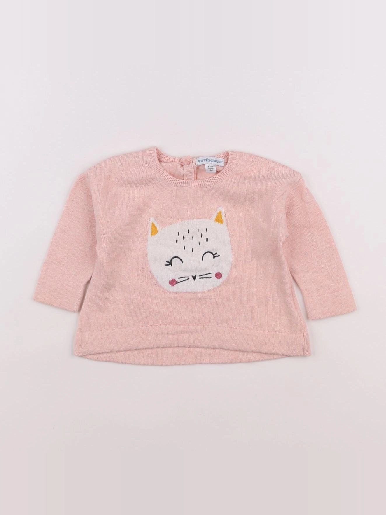 Vertbaudet - pull rose - 6 mois