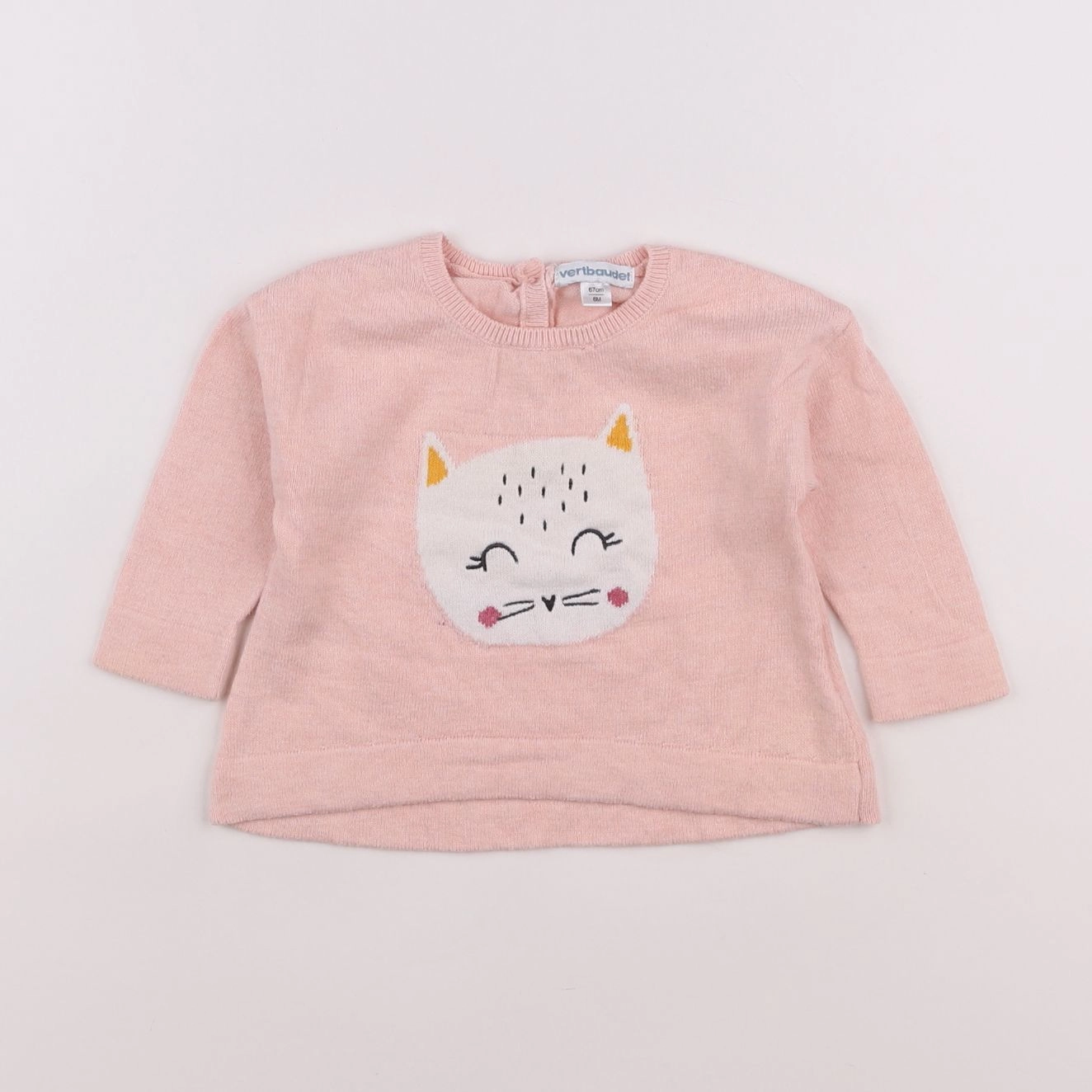 Vertbaudet - pull rose - 6 mois