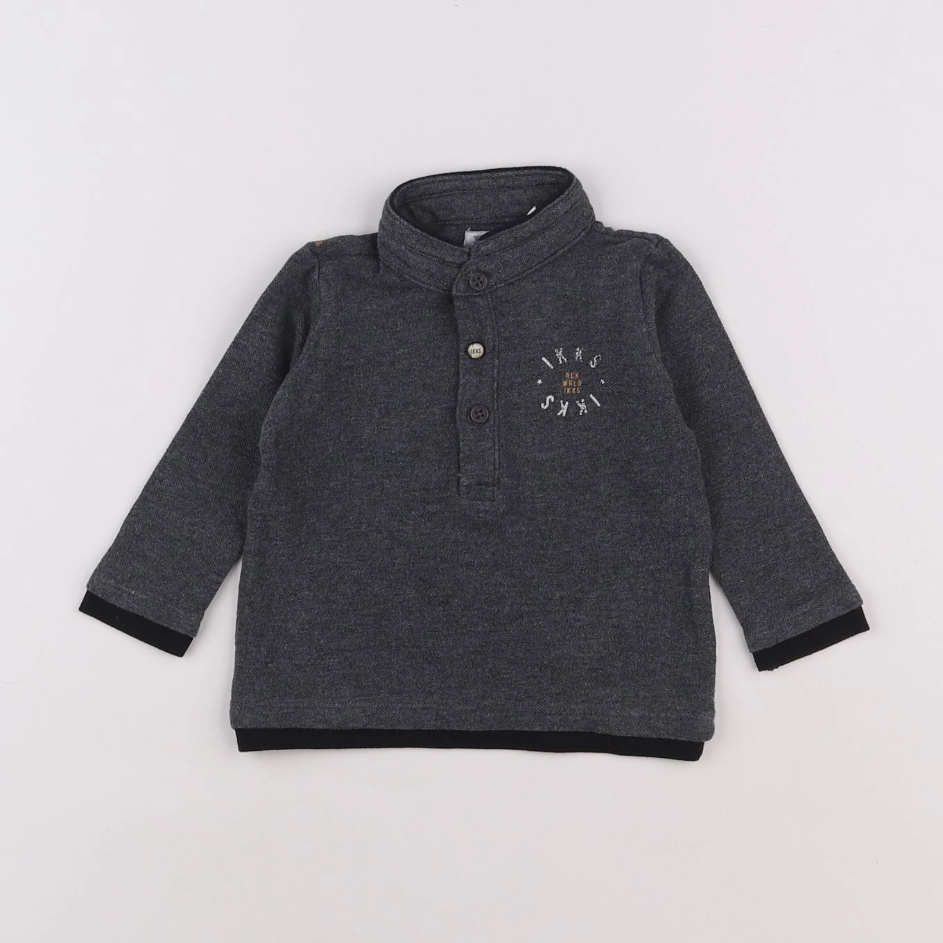 IKKS - polo imprimé au dos gris - 6 mois