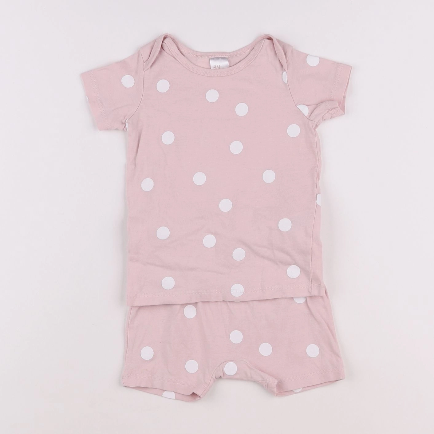 H&M - pyjama coton rose - 6/9 mois