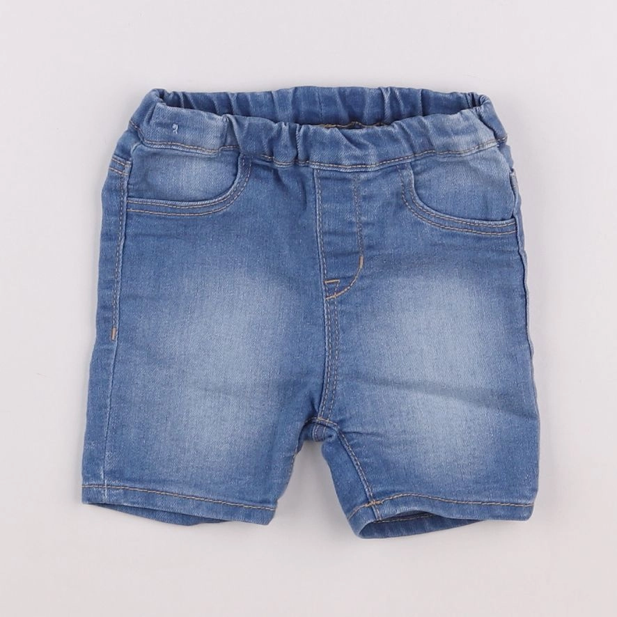 H&M - short bleu - 6/9 mois