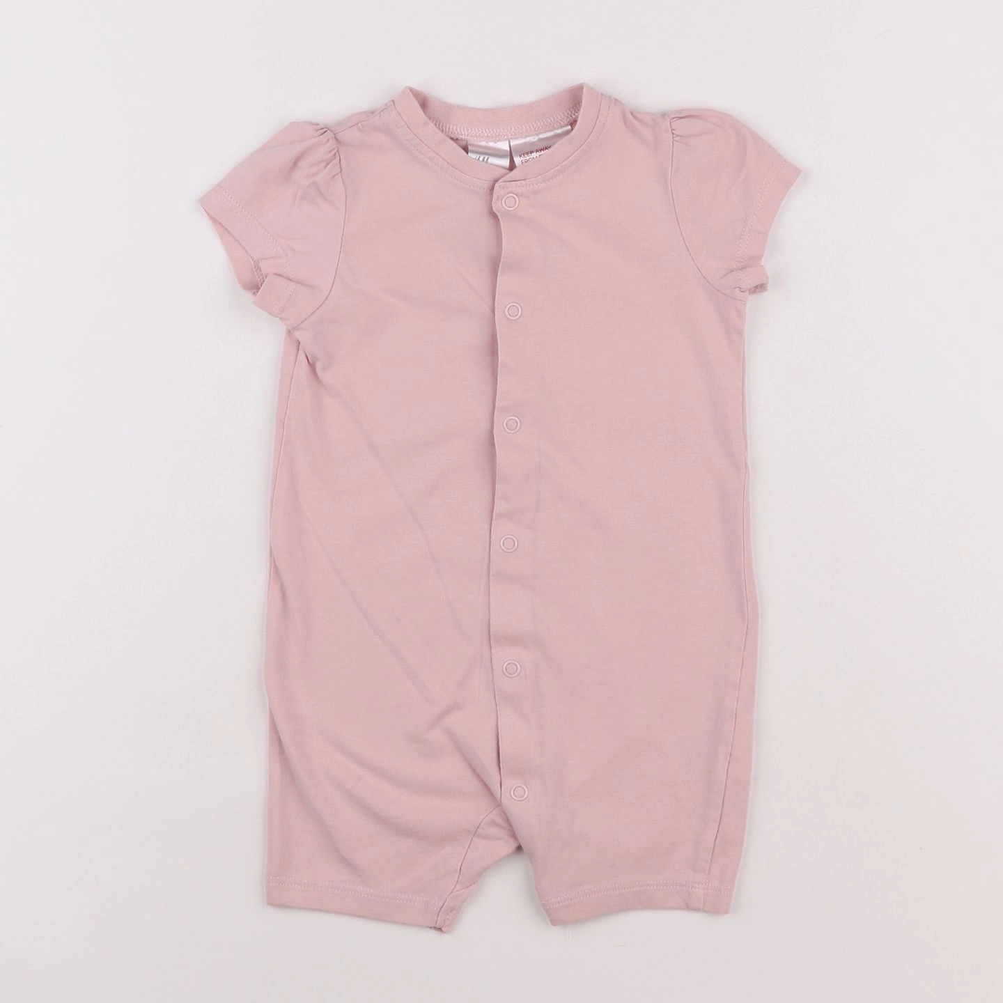 H&M - combinaison coton rose - 6/9 mois