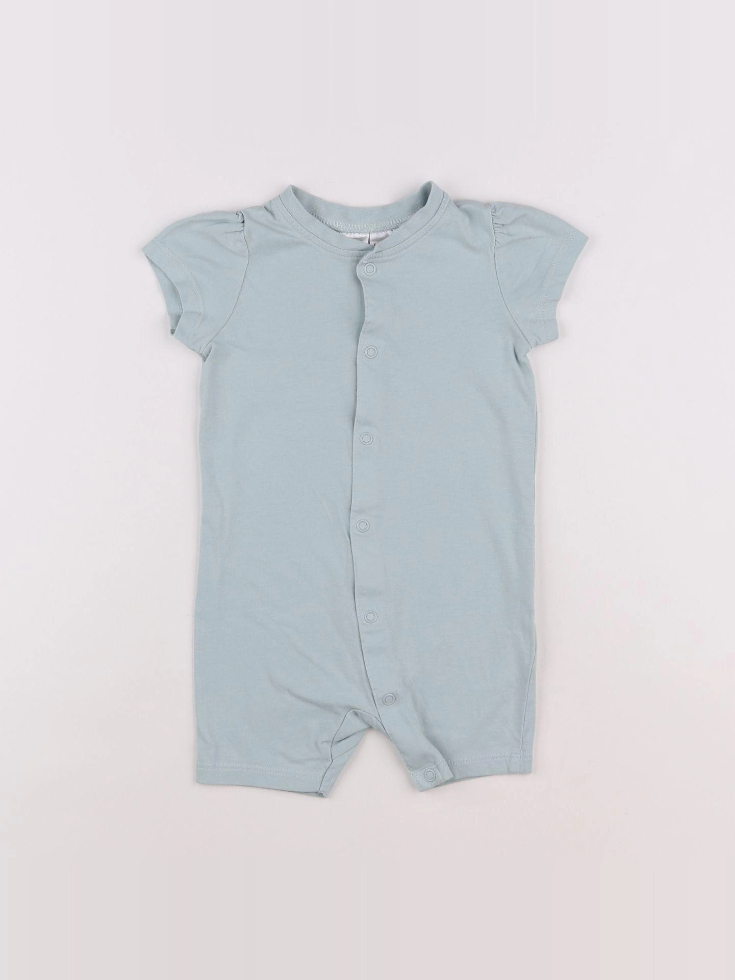 H&M - combinaison coton vert - 6/9 mois