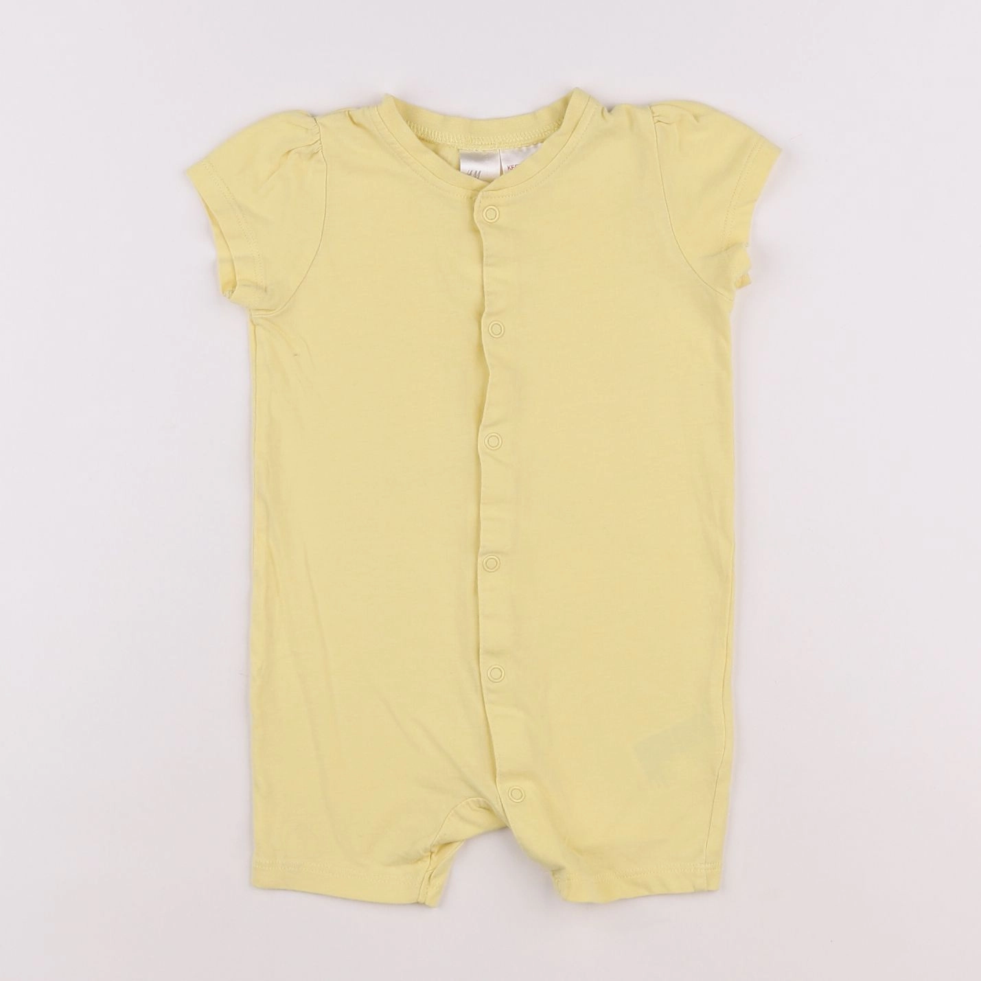 H&M - combinaison coton jaune - 6/9 mois